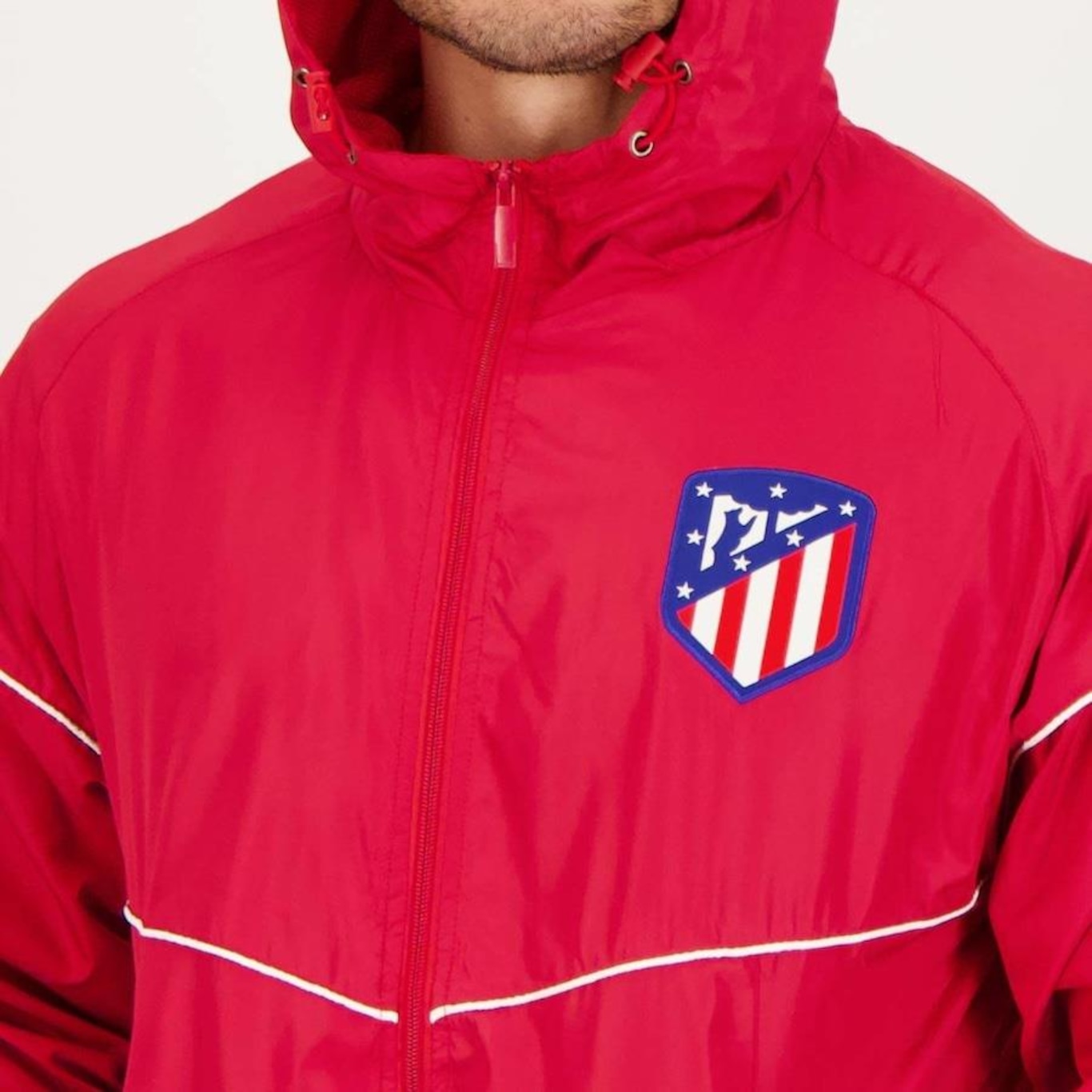 Jaqueta Corta Vento com Capuz Atlético de Madrid Futfanatics - Masculina - Foto 4