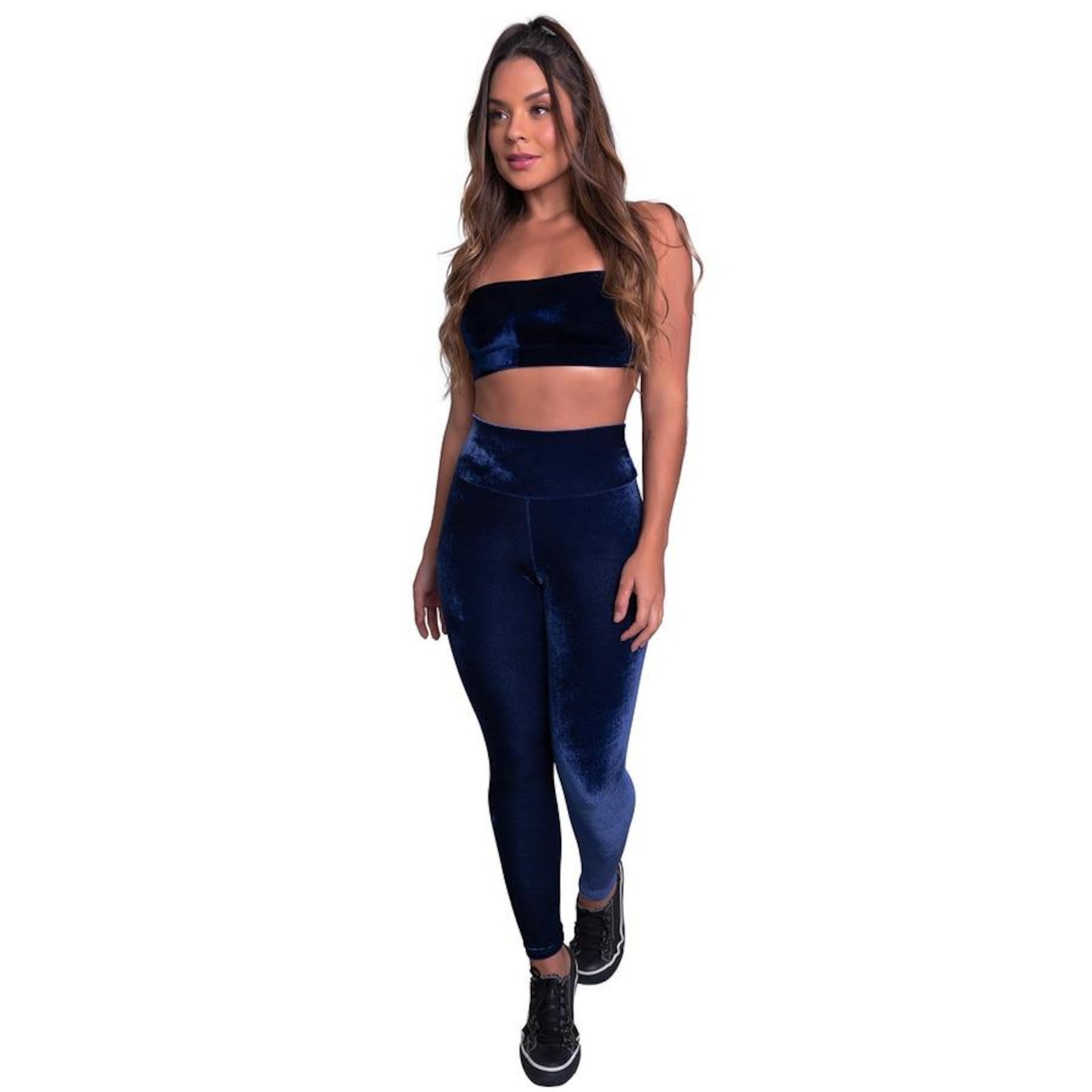 Calça Legging MVB Modas Veludo Molhado Cintura - Feminina - Foto 3