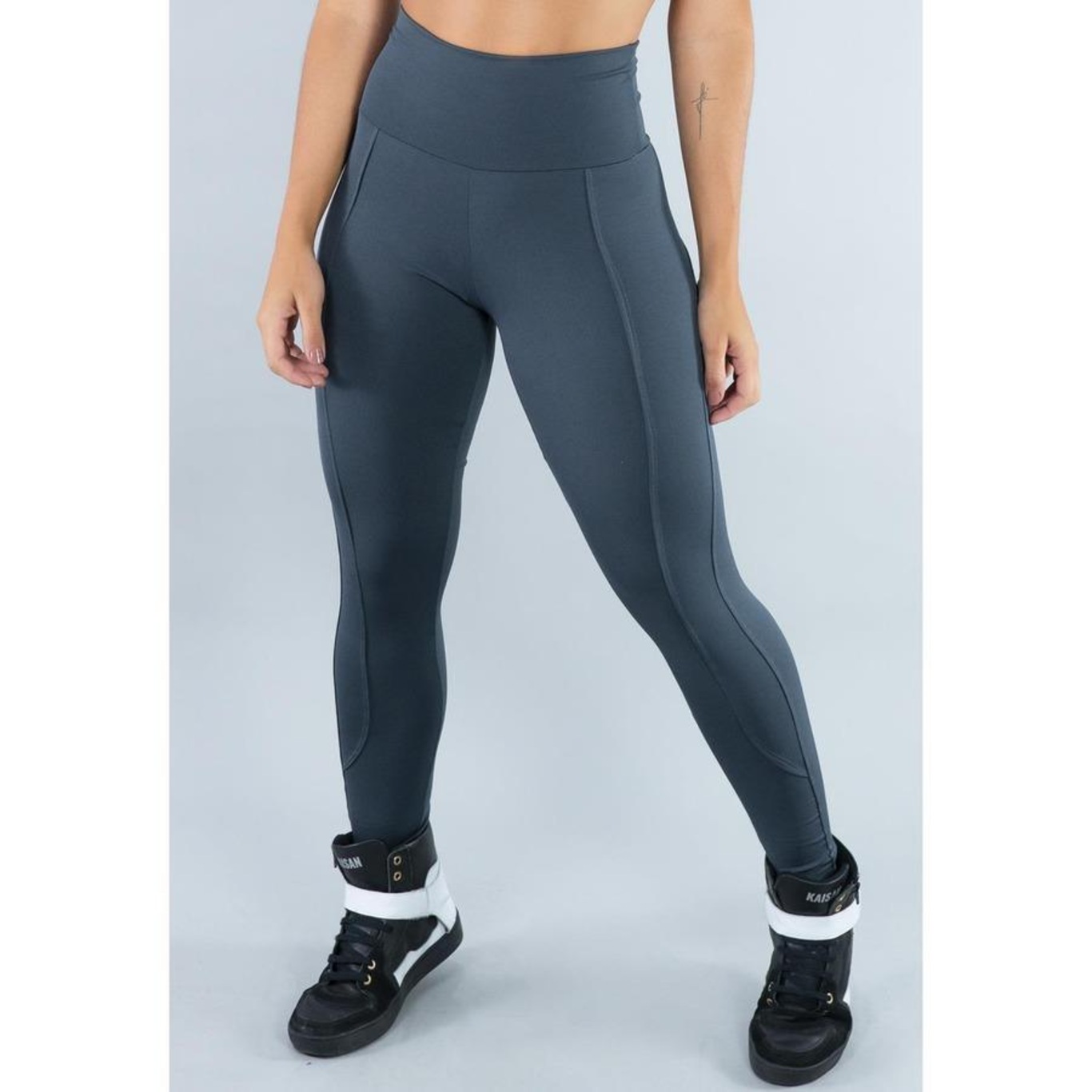 Calça Legging Mvb Modas Montaria Cintura Alta Suplex - Feminina - Foto 1