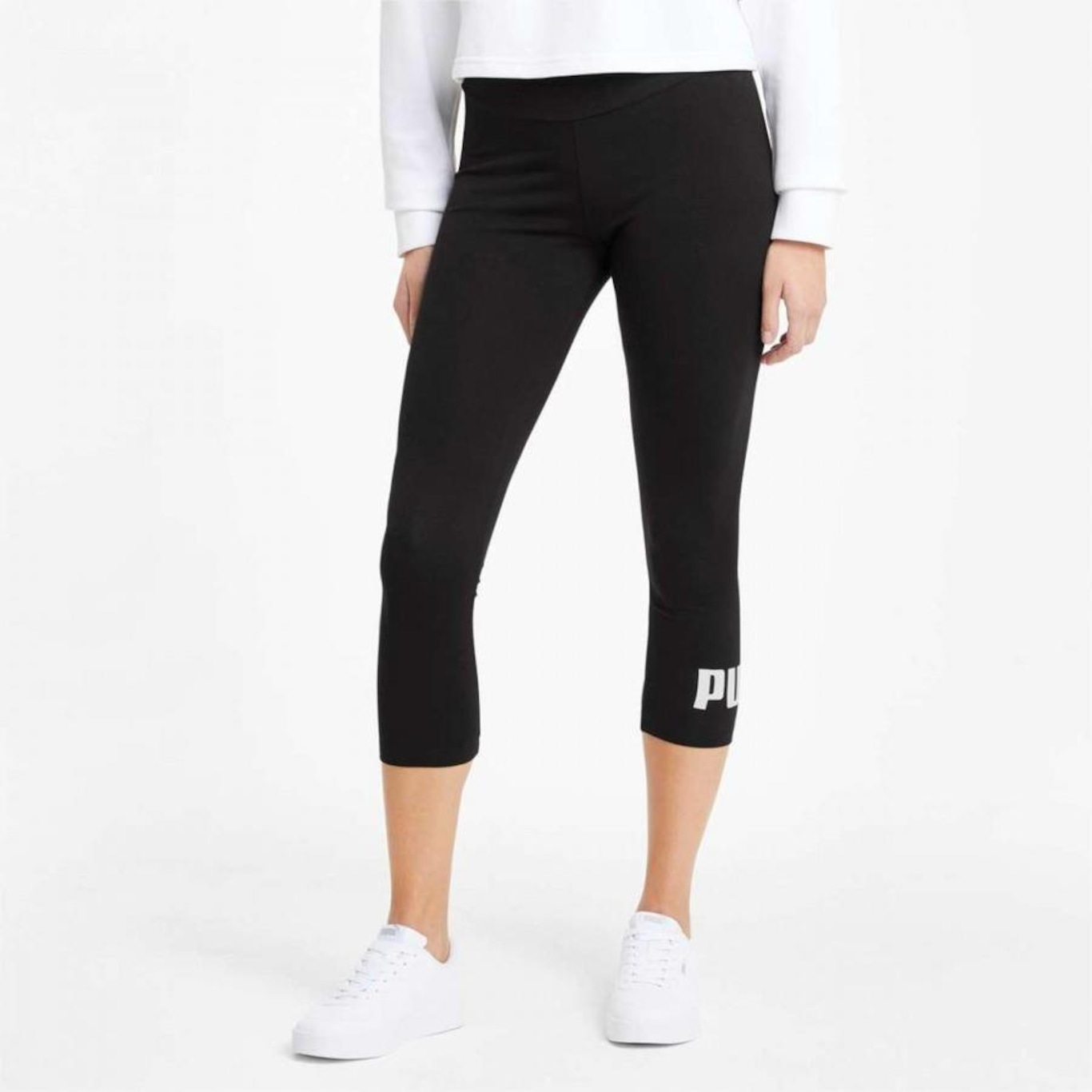 Calça Legging Puma Essentials 3/4 Logo - Feminina - Foto 1