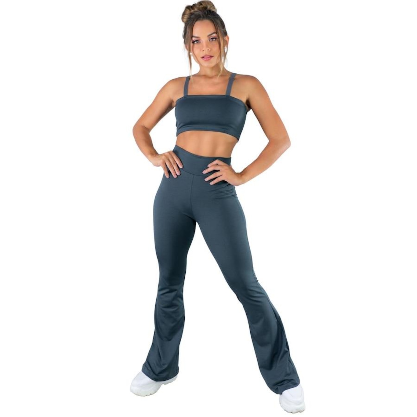 Calça Bailarina MVB Modas Flare Pantalona Suplex - Feminina - Foto 3