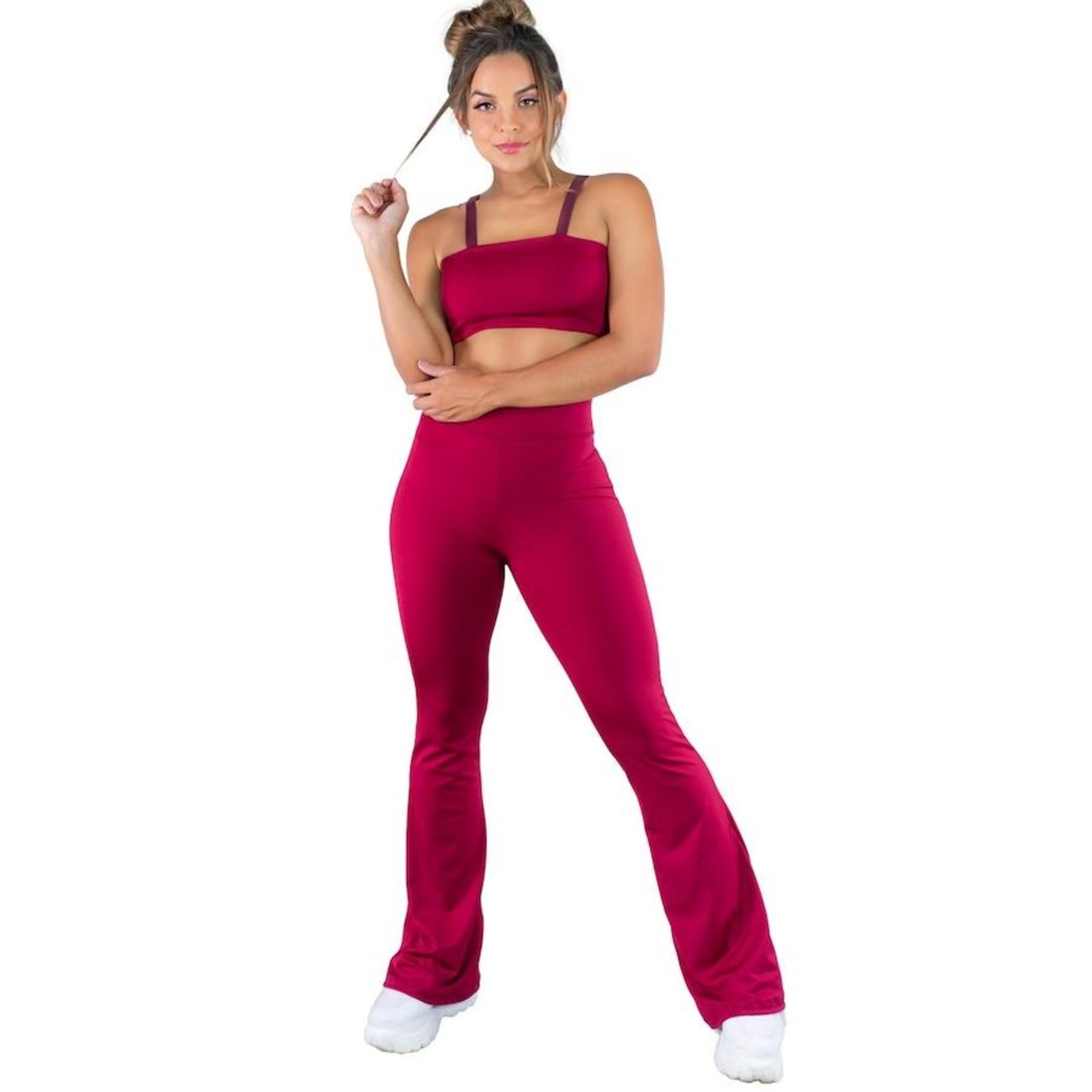 Calça Bailarina MVB Modas Flare Pantalona Suplex - Feminina - Foto 3