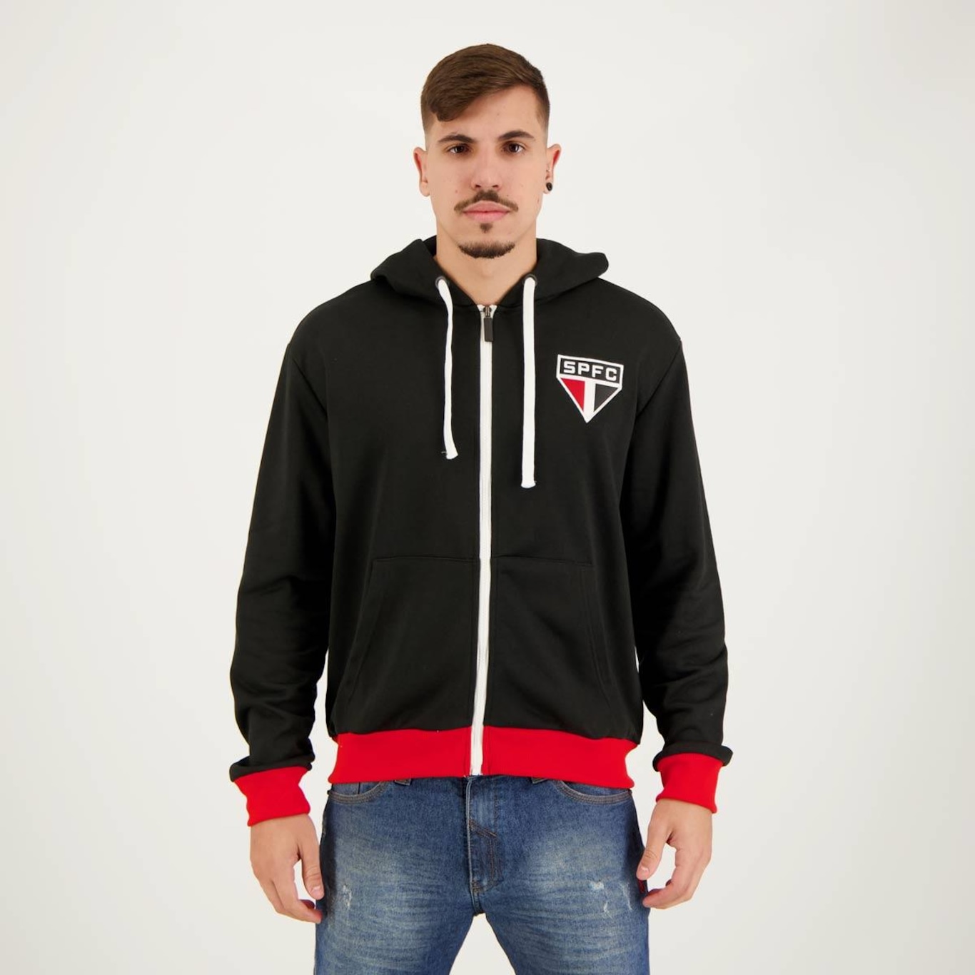 Jaqueta do São Paulo com Capuz Portlet Futfanatics - Masculina - Foto 1