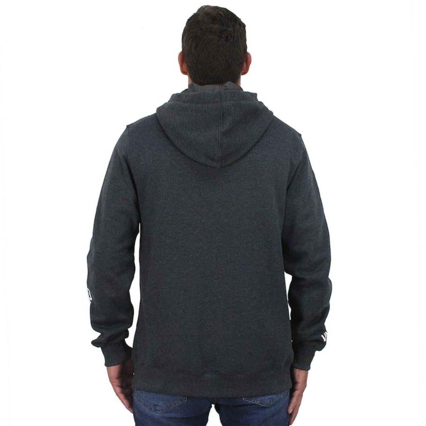 Blusão de Moletom com Capuz RVCA Aber Swift Patch Grey - Masculino - Foto 3