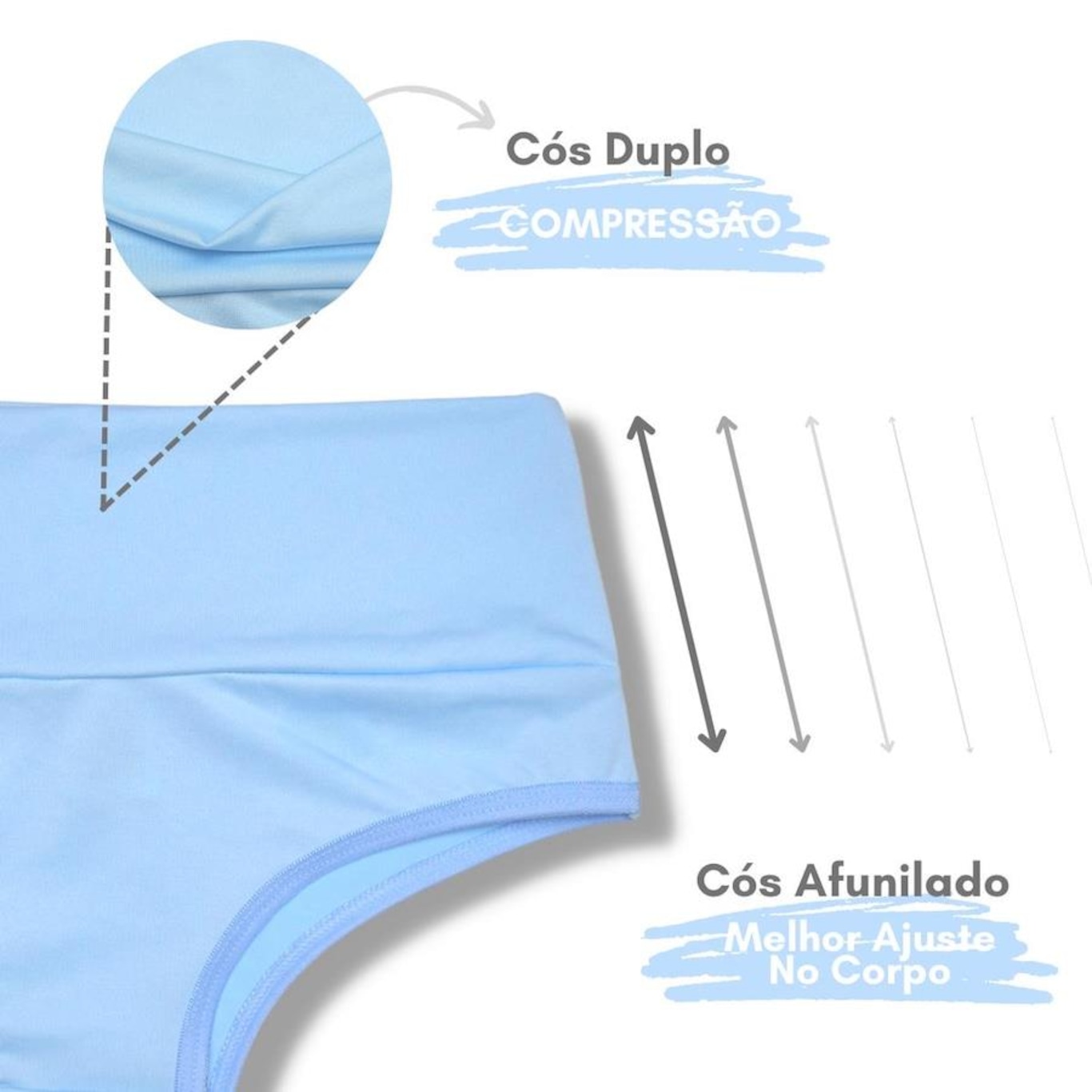 Kit Calcinha Viére Lingerie Cós Alto Duplo - 3 unidades - Feminino - Foto 4