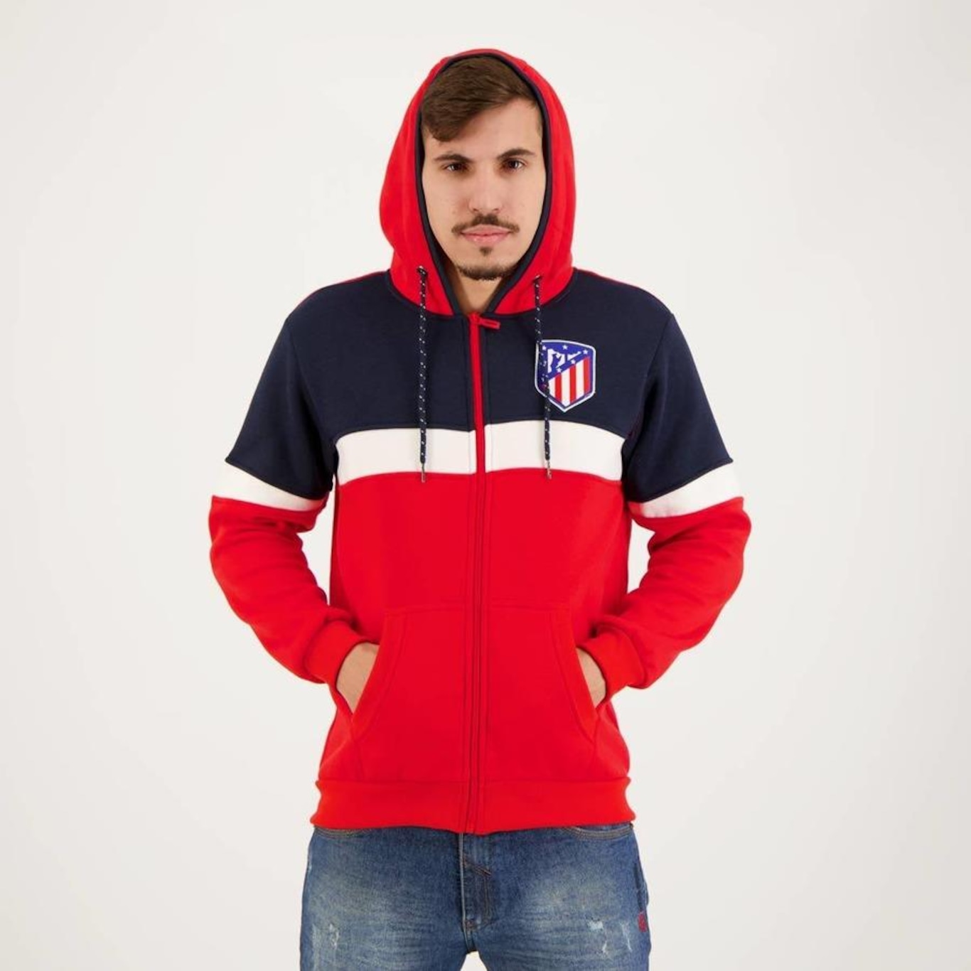 Jaqueta de Moletom Atlético de Madrid com Capuz Futfanatics - Masculina - Foto 5