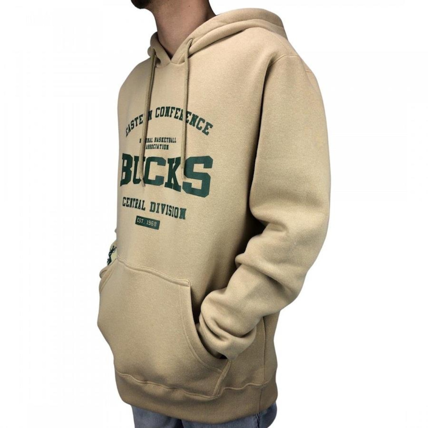 Blusão New Era Canguru Nba Milwauk Bucks - Masculino - Foto 3