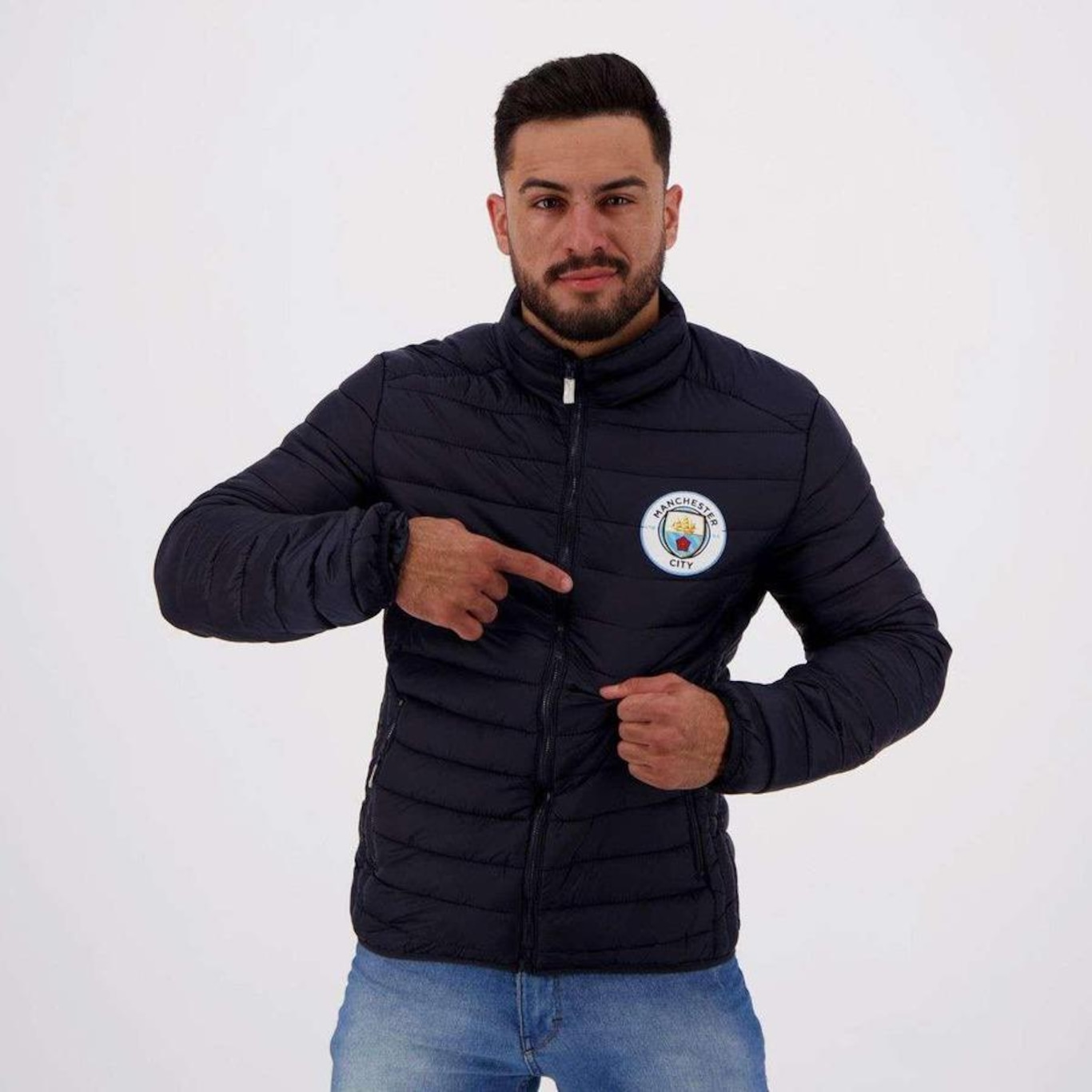 Jaqueta sem Capuz Kappa Padding Manchester City - Masculina - Foto 5