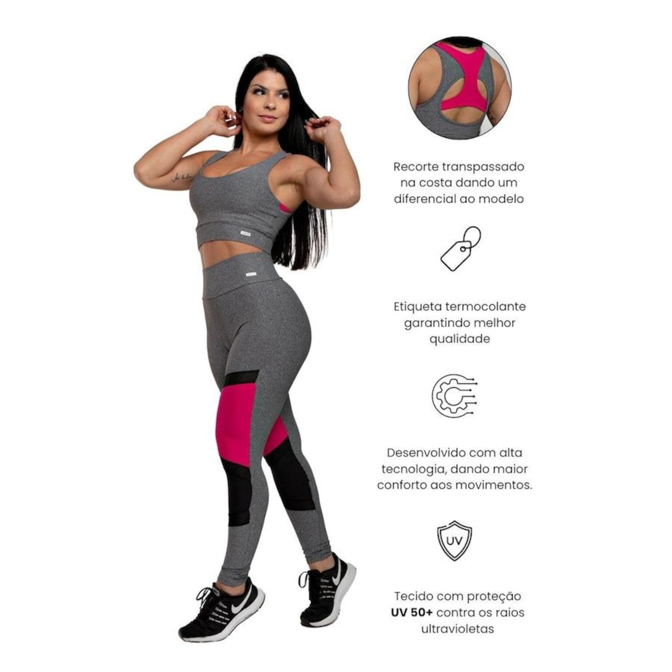 Calça Legging Hoop Fit Cós Médio X Power - Feminina - Foto 2