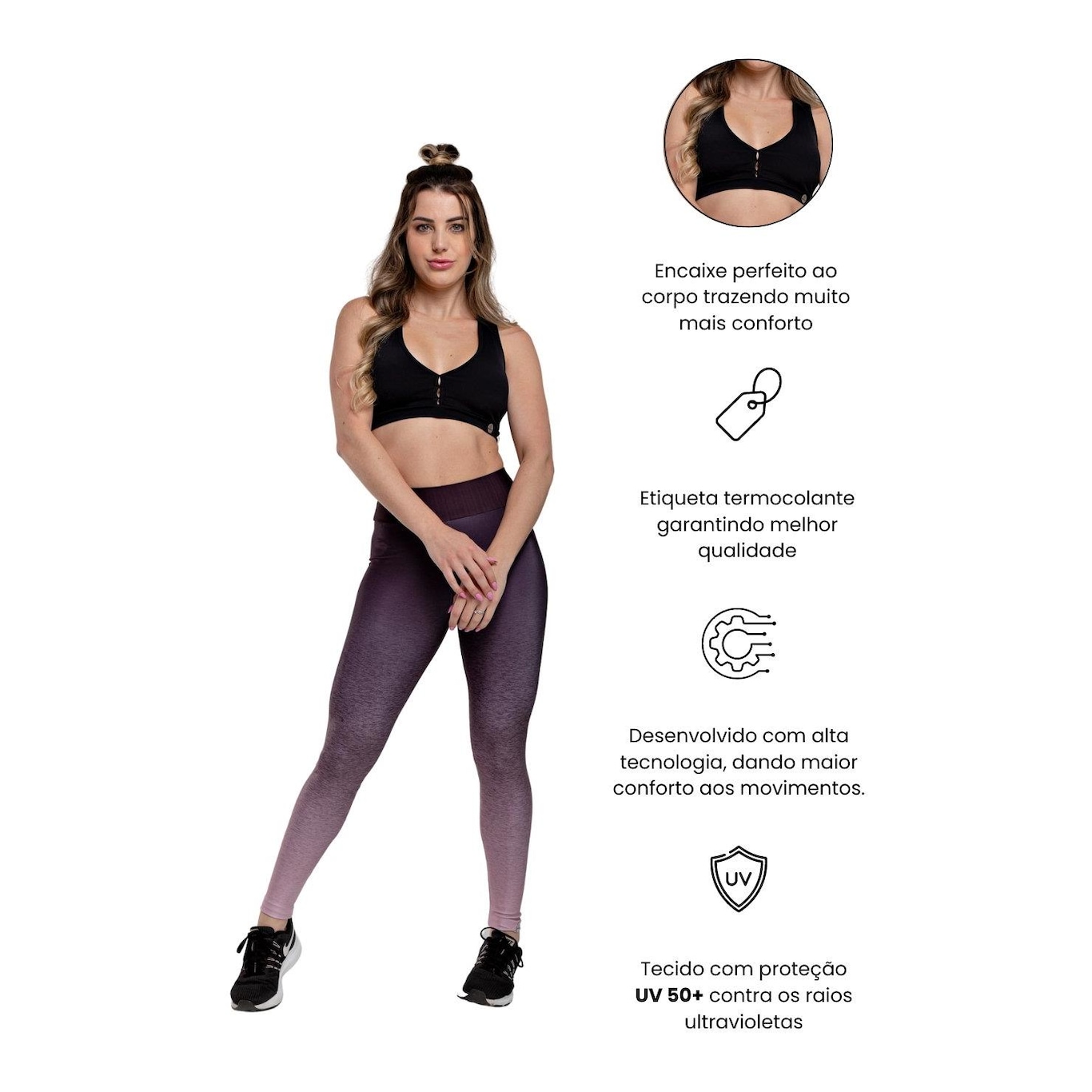 Calça Legging Hoop Fit Cós Médio Estampada Básic - Feminina - Foto 2