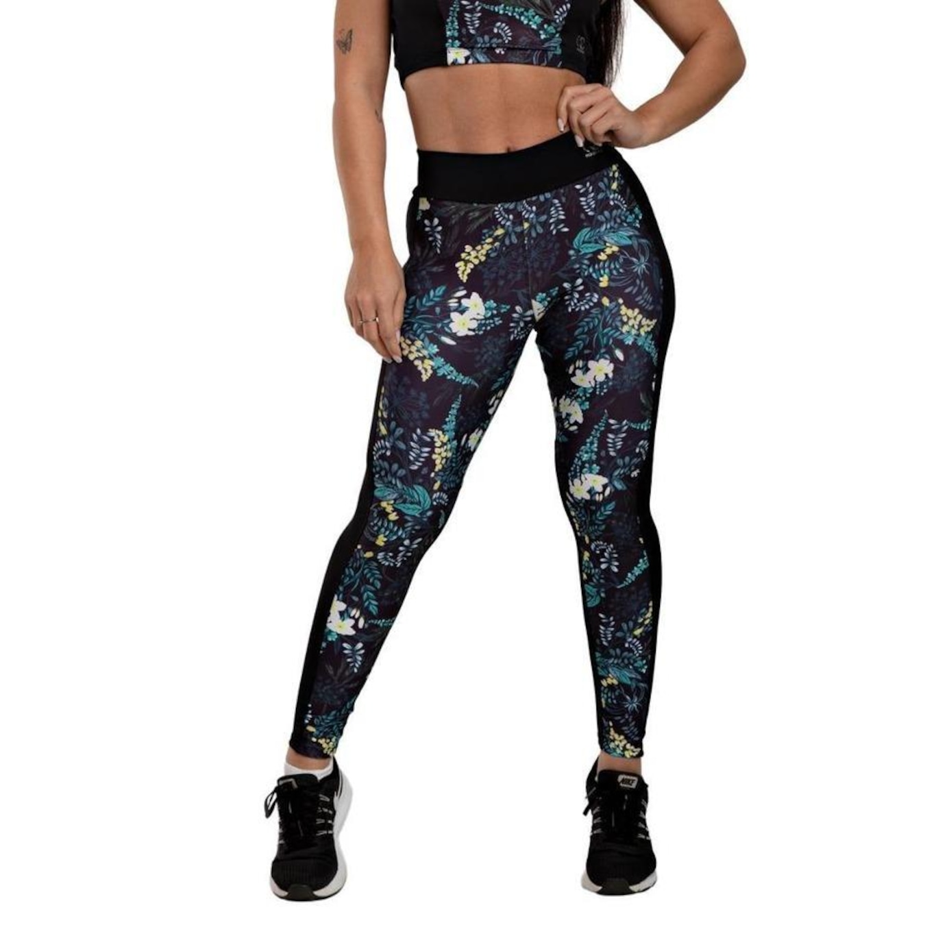 Calça Legging Hoop Fit Cós Médio Estampada - Feminina - Foto 1