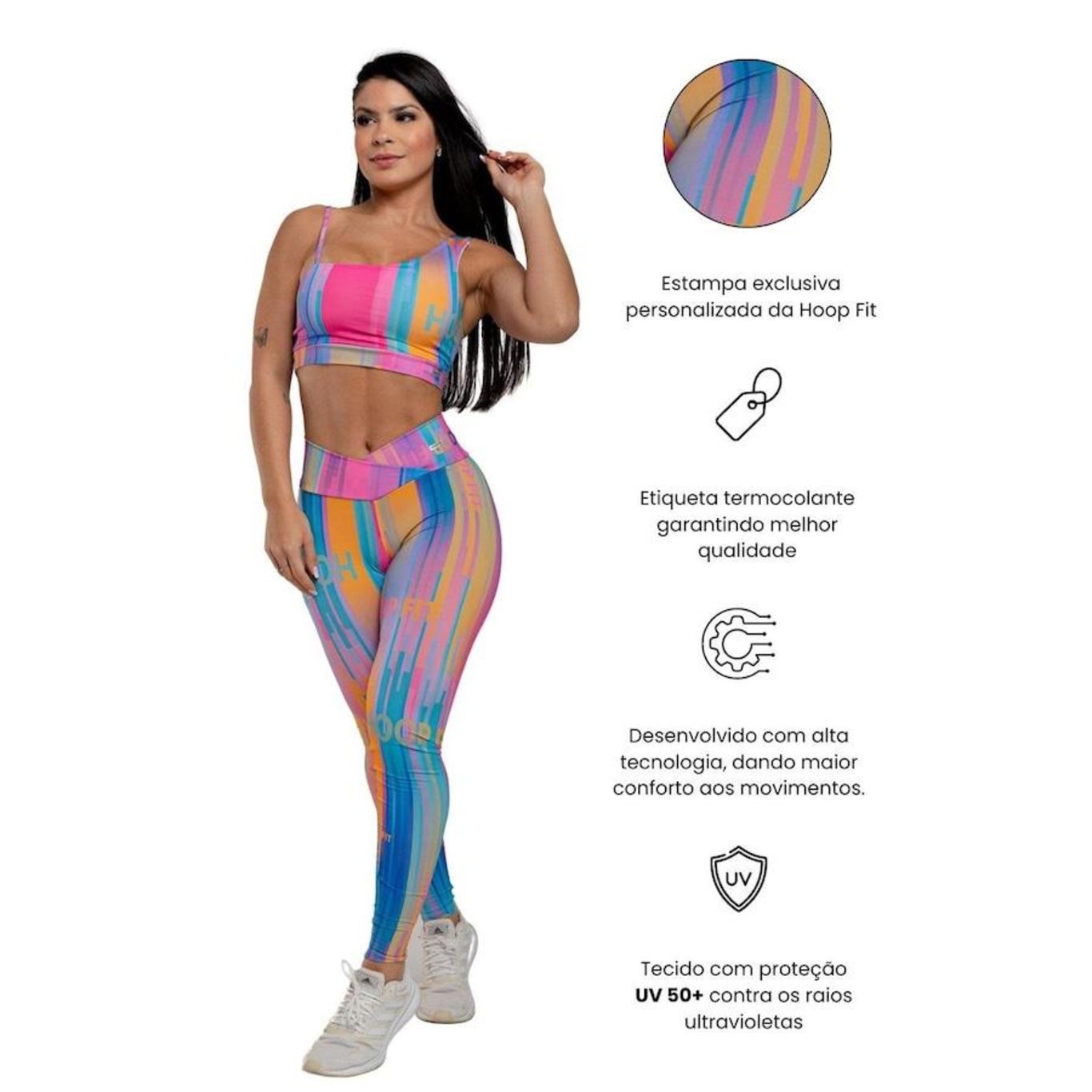 Top Fitness Academia Hoopfit Estampado Divine - Feminino - Foto 2