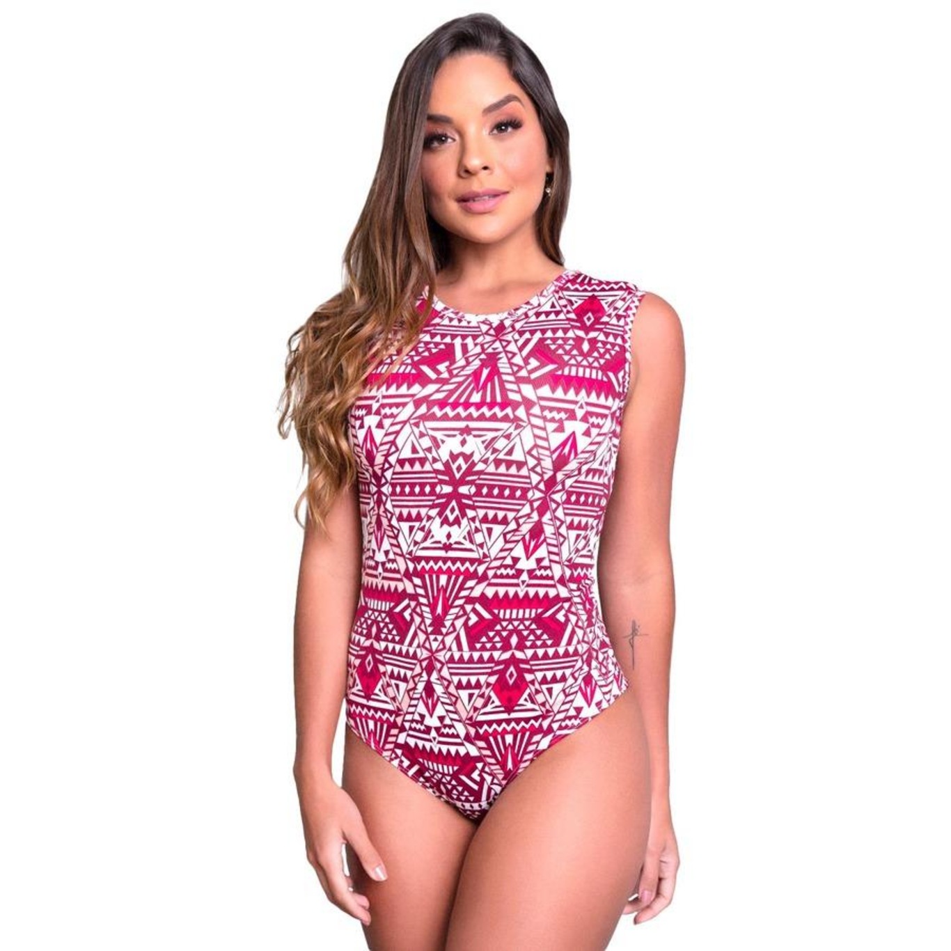 Body Fitness MVB Modas Collant Suplex Estampado - Feminino - Foto 1