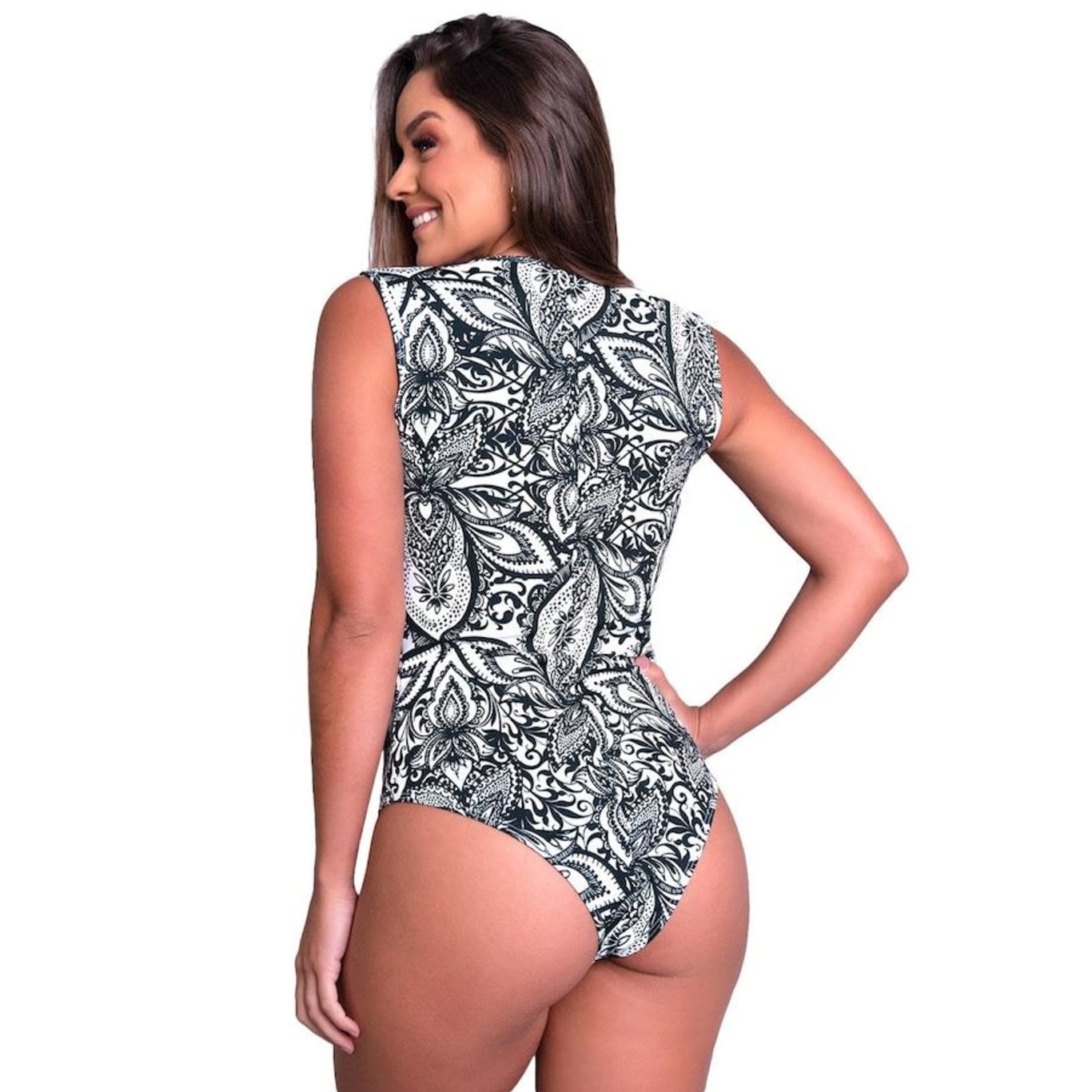 Body Fitness MVB Modas Collant Suplex Estampado - Feminino - Foto 2