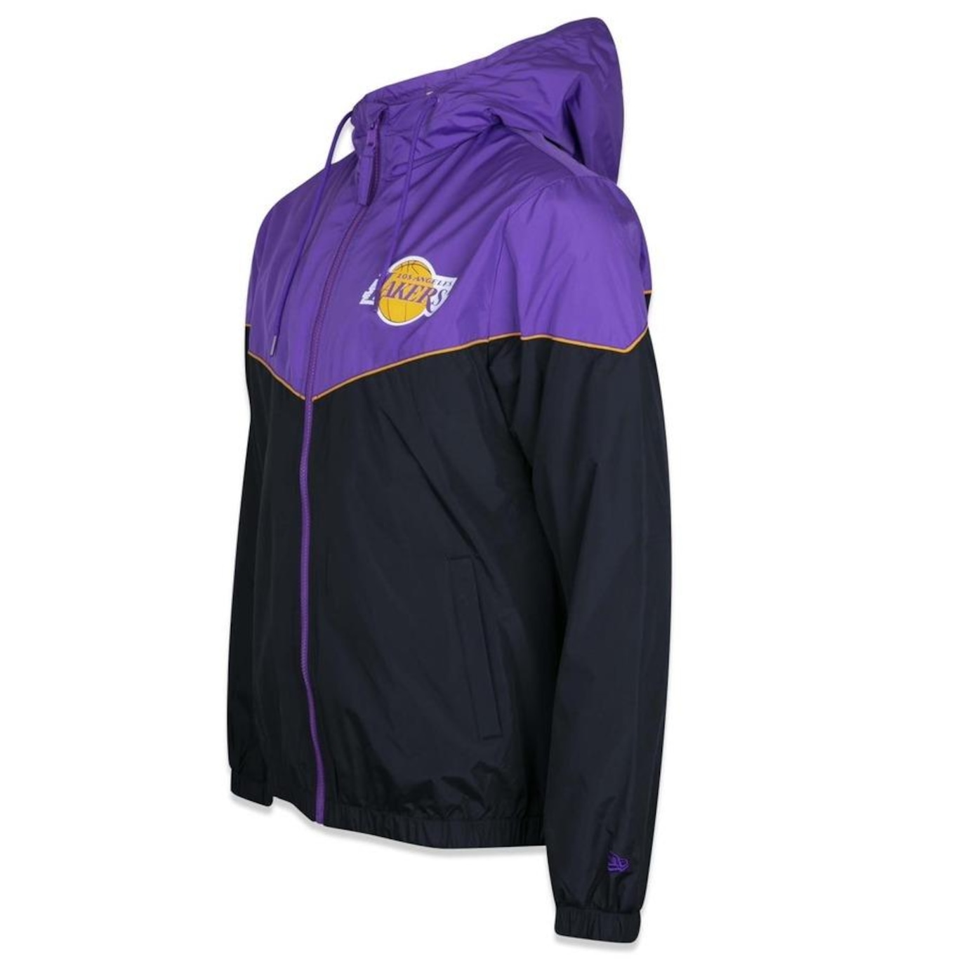 Jaqueta Corta Vento New Era com Capuz Windbreaker NBA Los Angeles Lakers - Masculina - Foto 2