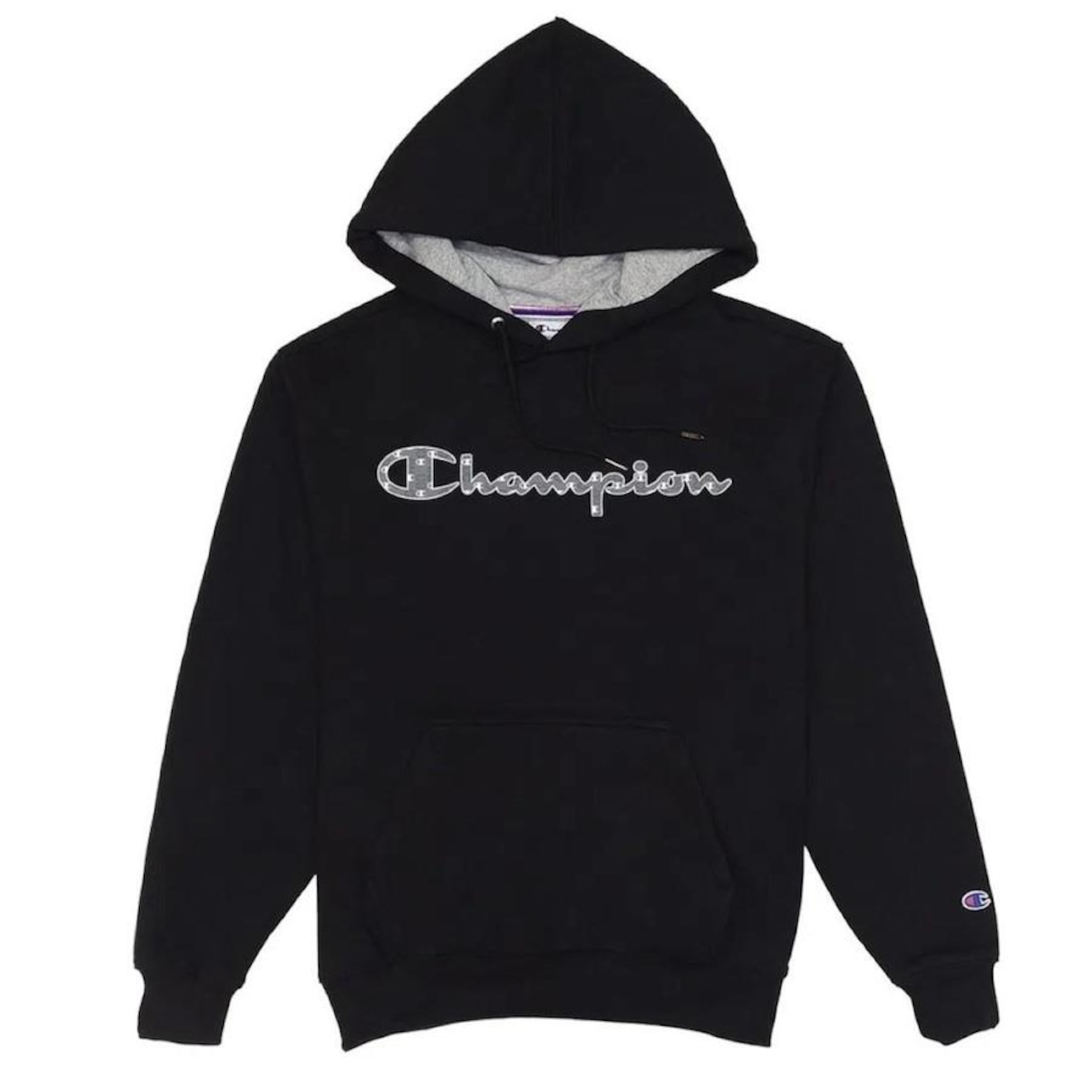 Blusão de Moletom com Capuz Champion Canguru Knockout C Print Script - Masculino - Foto 1