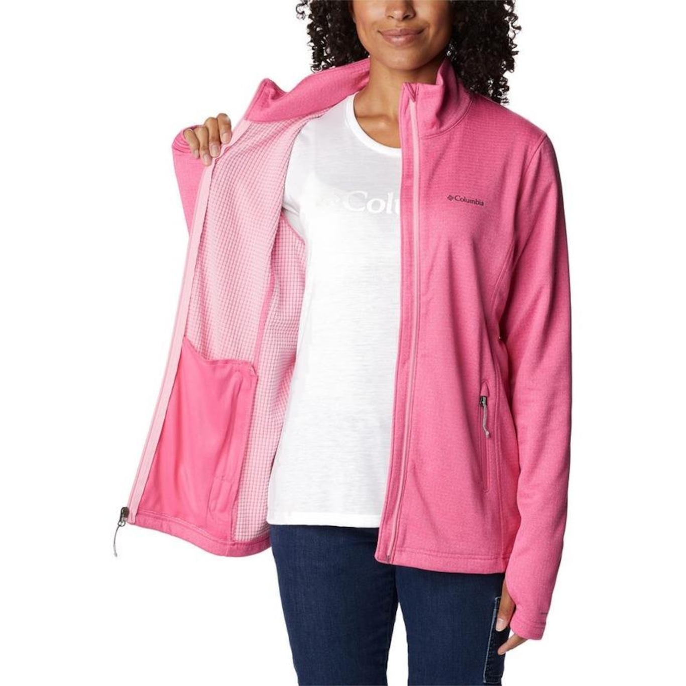 Jaqueta Columbia Park View Grid Fleece - Feminina - Foto 3