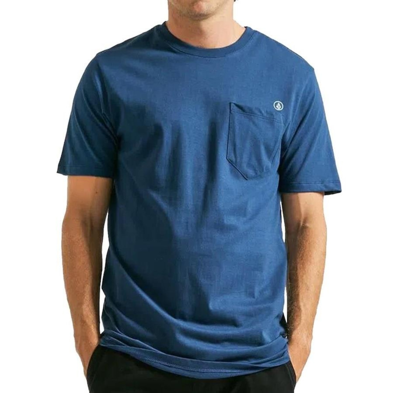 Camiseta Volcom Long Fit Solid Pocket - Masculina - Foto 1