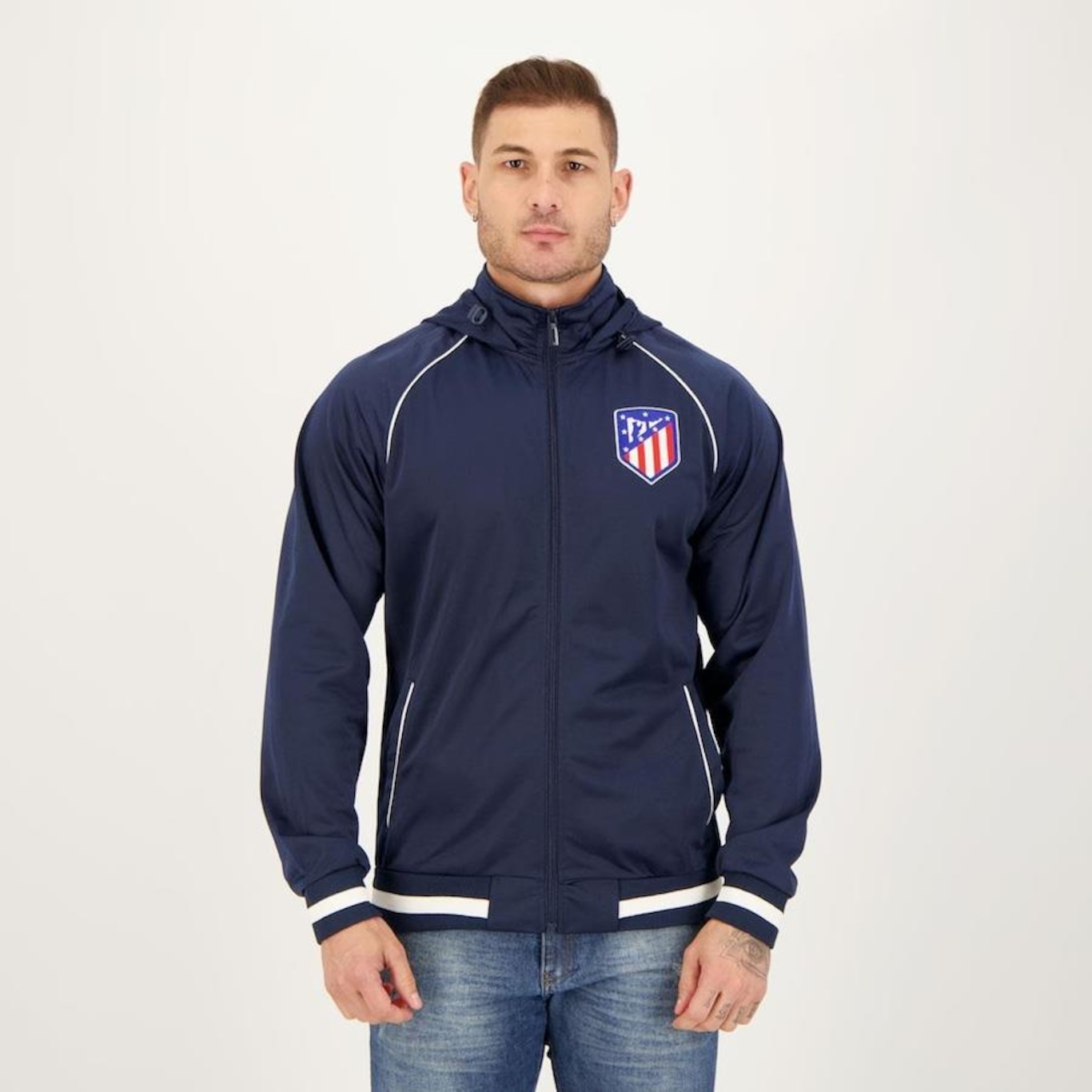 Jaqueta Atlético de Madrid com Capuz Trilobal Futfanatics - Masculina - Foto 1