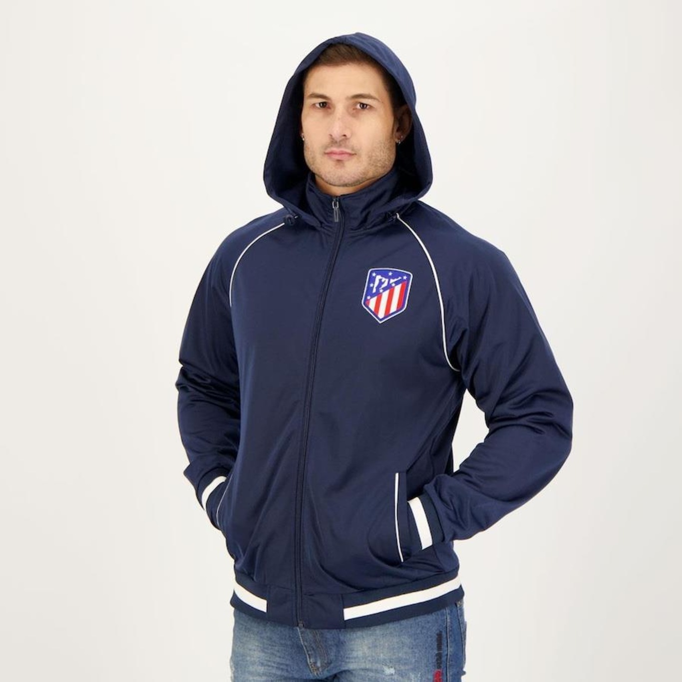 Jaqueta Atlético de Madrid com Capuz Trilobal Futfanatics - Masculina - Foto 2