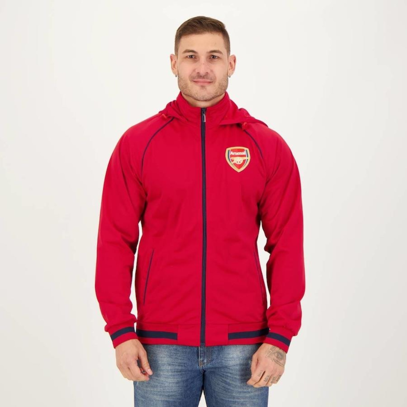 Jaqueta Arsenal com Capuz Trilobal Futfanatics - Masculina - Foto 1