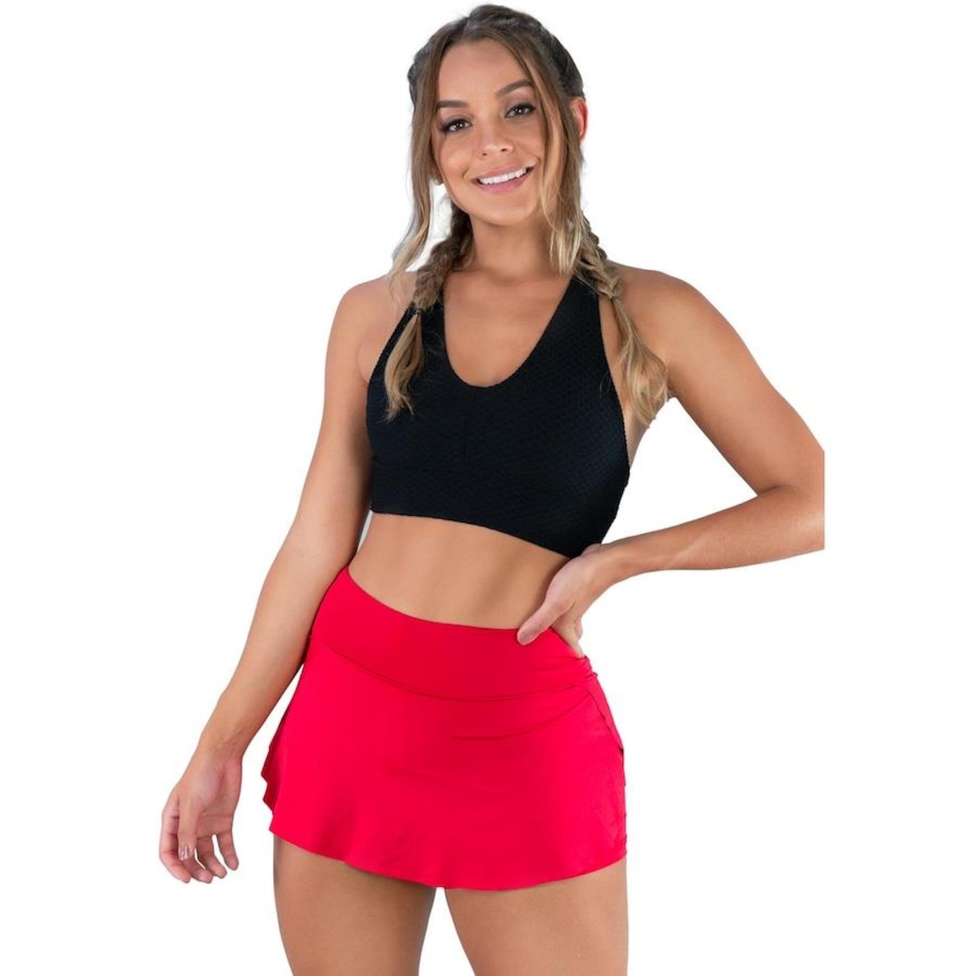 Short Saia Tapa Bumbum MVB Modas Fitness - Feminino - Foto 2