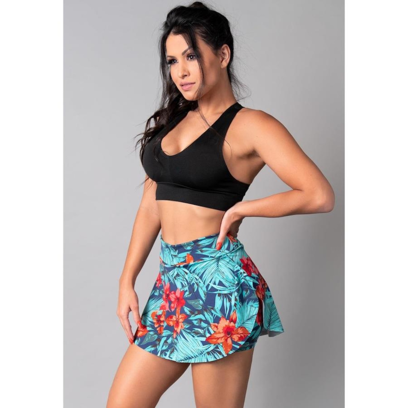 Short Saia Tapa Bumbum MVB Modas Estampado - Feminino - Foto 2