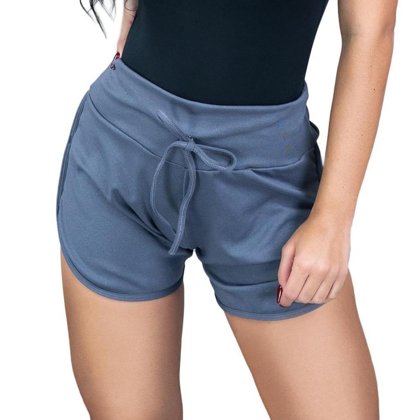 Shorts MVB Modas Cintura Alta Jogger Ribana - Feminino - Foto 1