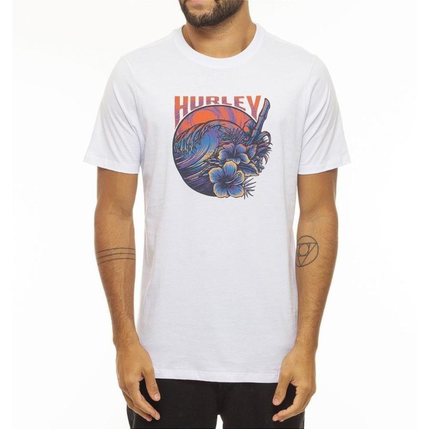 Camiseta Hurley Flower Sun - Masculina - Foto 1