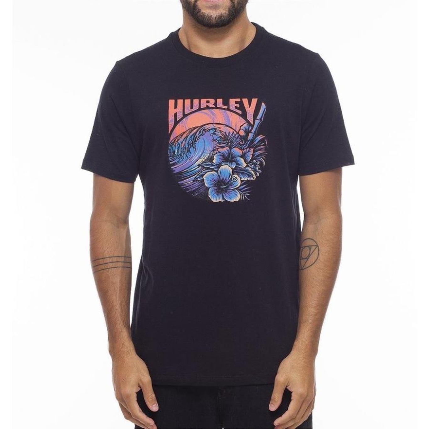 Camiseta Hurley Flower Sun - Masculina - Foto 1