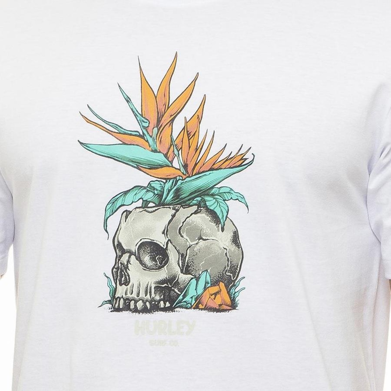 Camiseta Hurley Skull Flower - Masculina - Foto 2