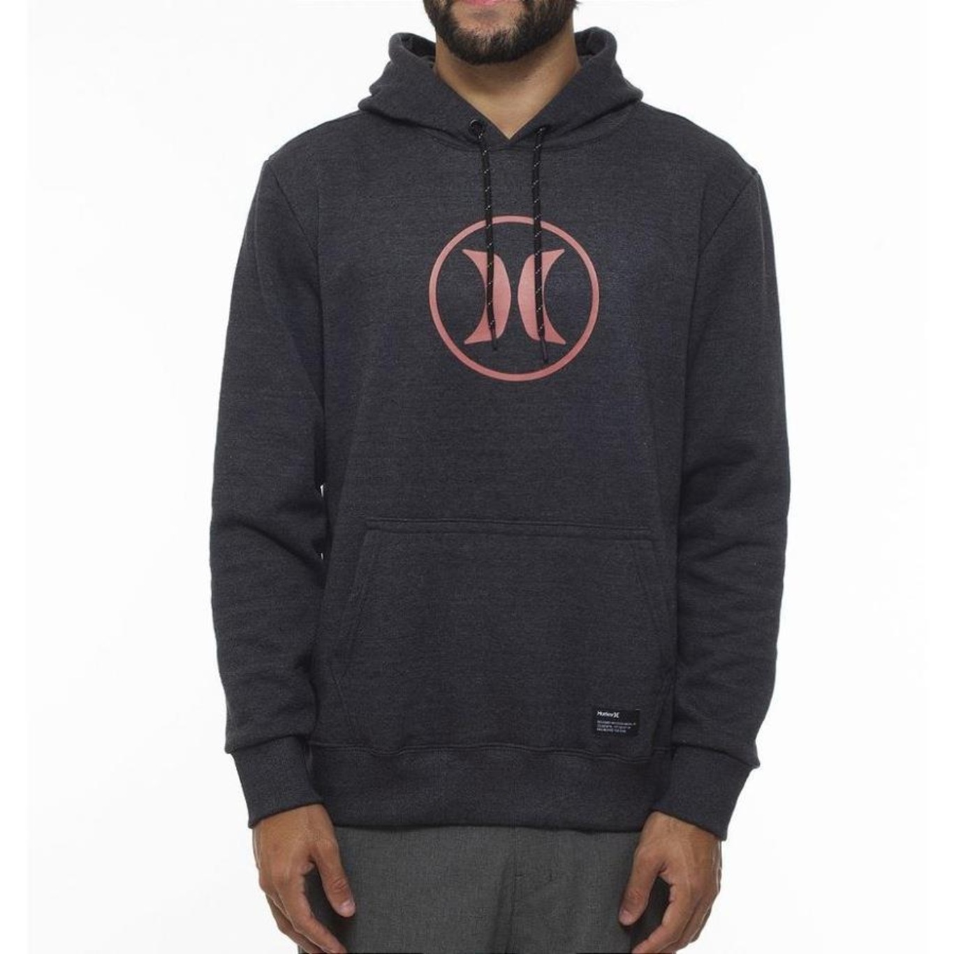 Blusão de Moletom com Capuz Hurley Canguru Circle Icon Oversize - Masculino - Foto 1