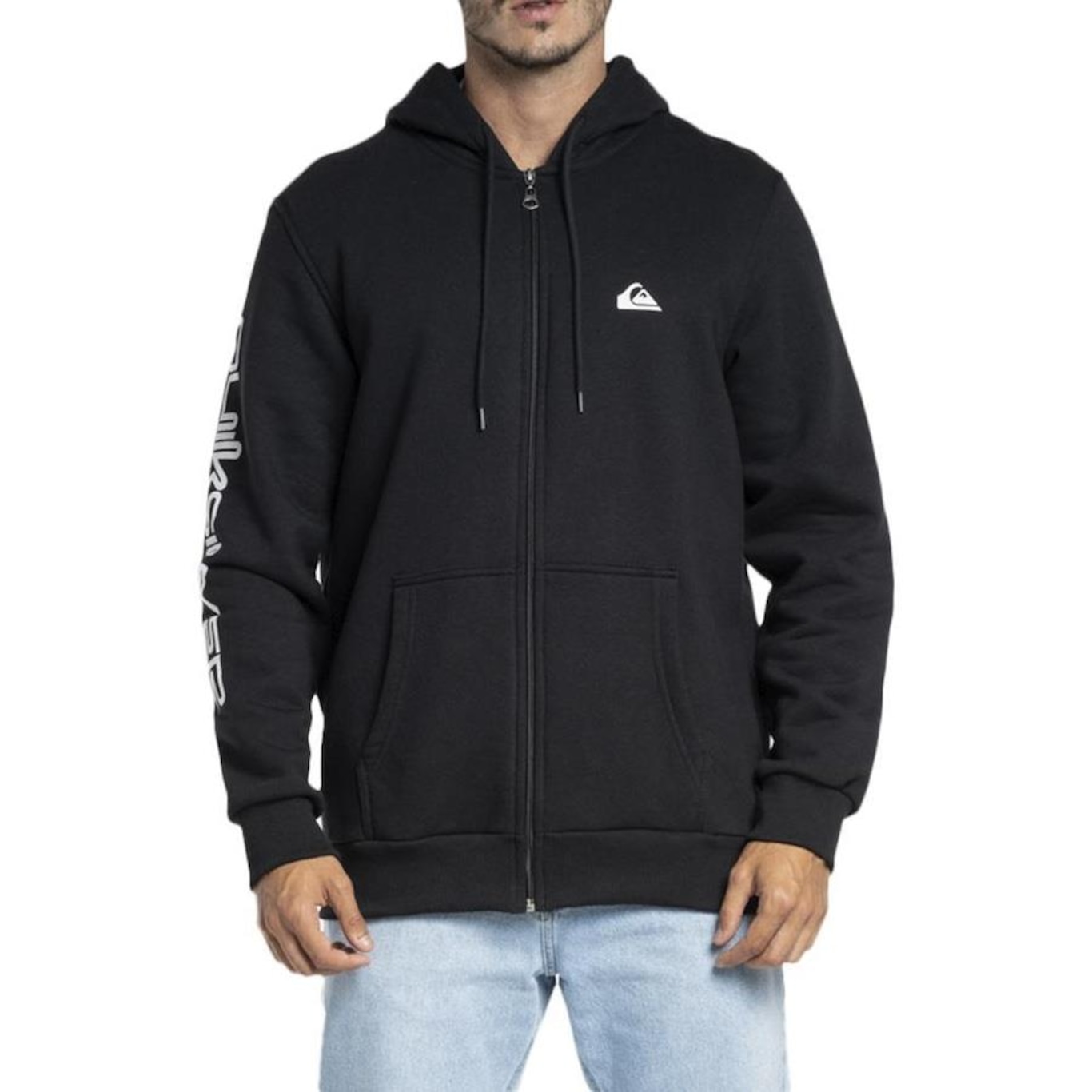 Jaqueta de Moletom com Capuz Quiksilver Aberto Logo Hood - Masculina - Foto 1