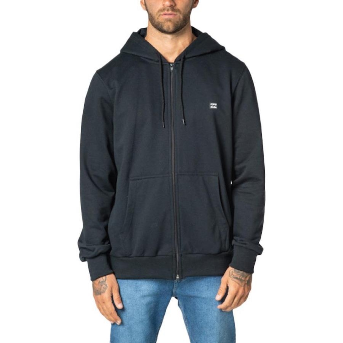 Jaqueta de Moletom com Capuz Billabong Aberto All Day Zip II - Masculina - Foto 1