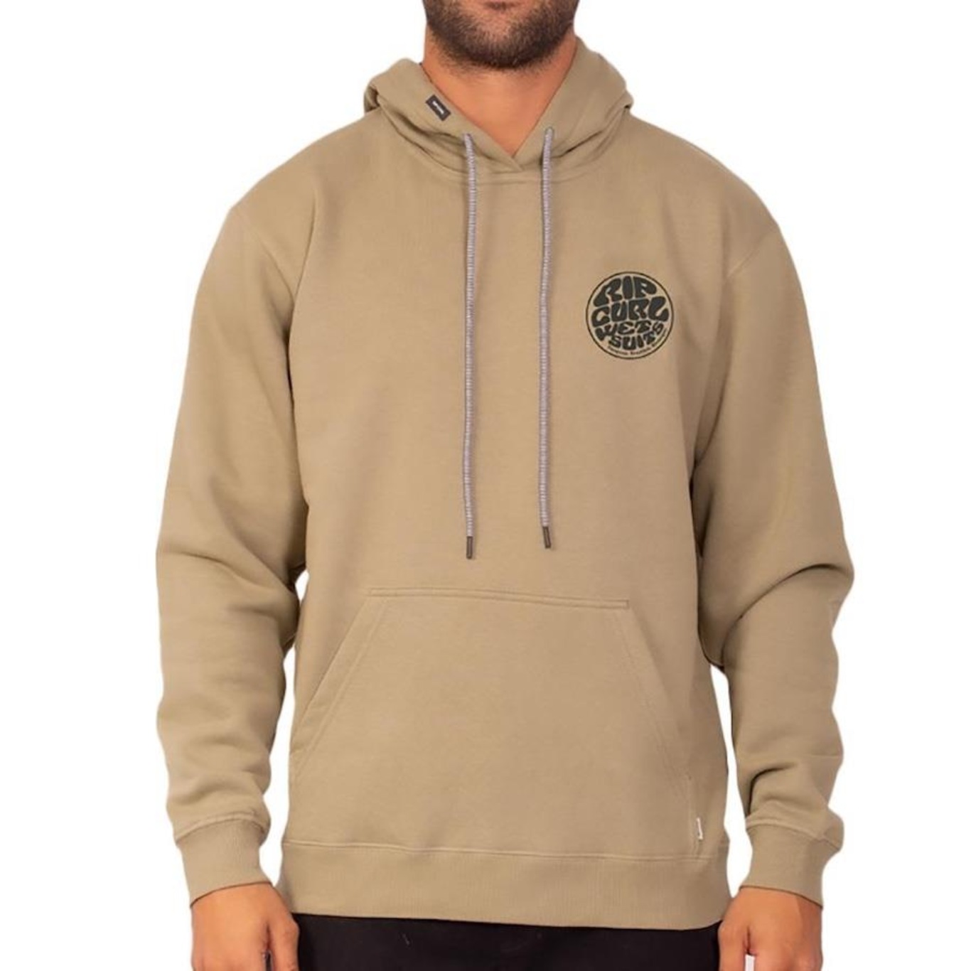 Blusão de Moletom com Capuz Rip Curl Canguru Round Logo Washed - Masculino - Foto 1