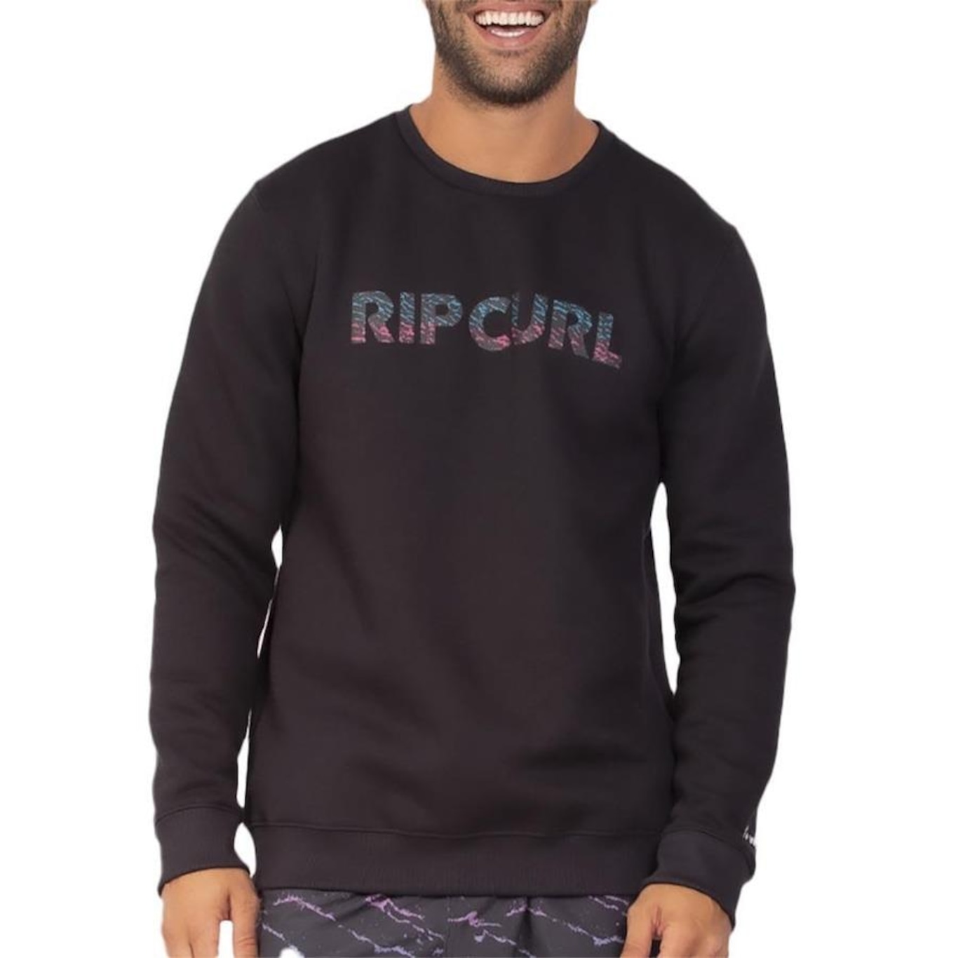 Blusão de Moletom Rip Curl Careca Brand Wordmark Medina - Masculino - Foto 1