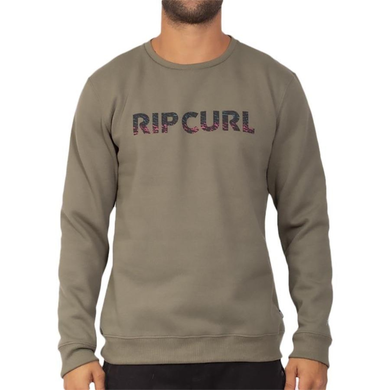 Blusão de Moletom Rip Curl Careca Brand Wordmark Medina - Masculino - Foto 1