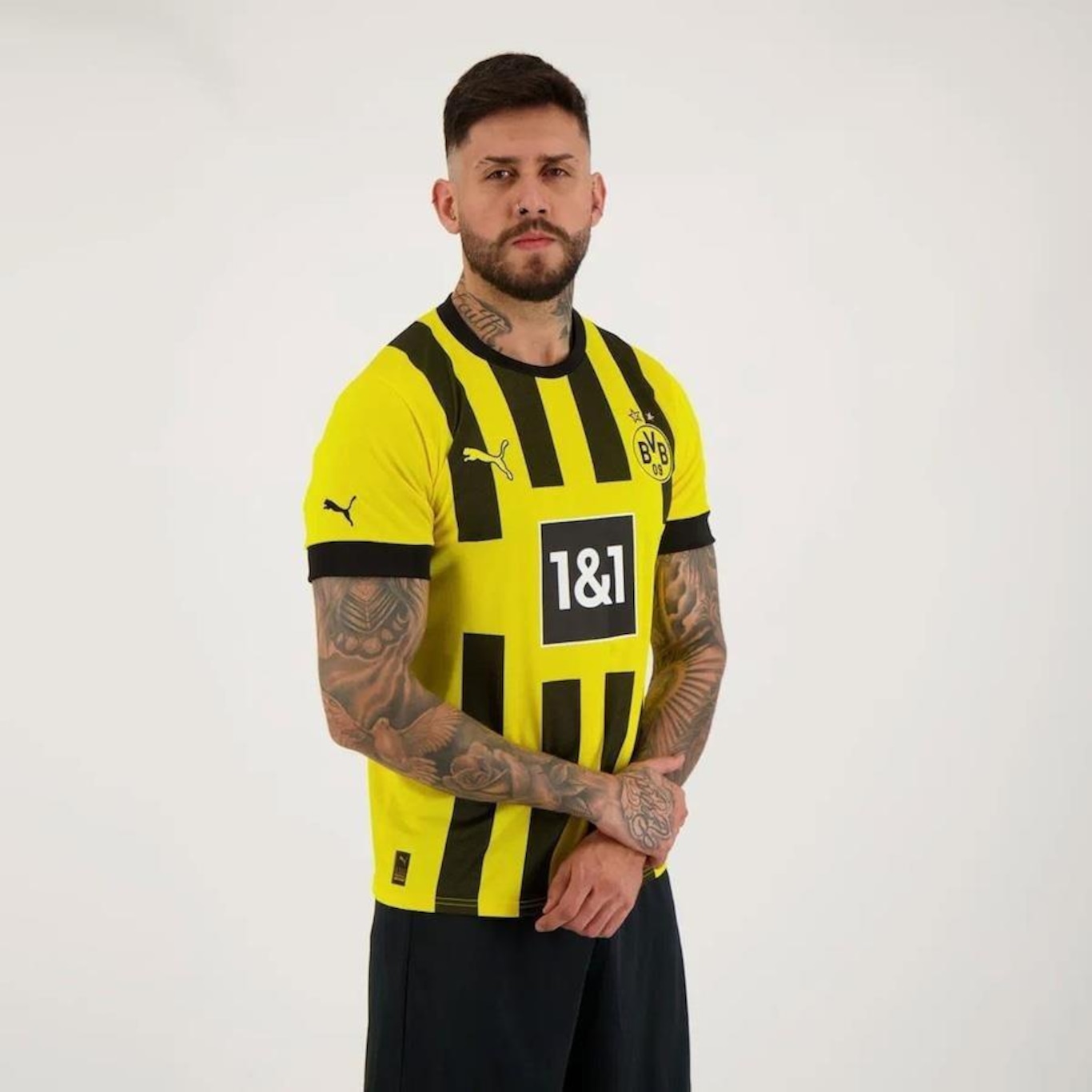 Camisa Borussia Dortmund Home 2023 Com Patrocínio 11 Reus Puma - Masculina - Foto 5