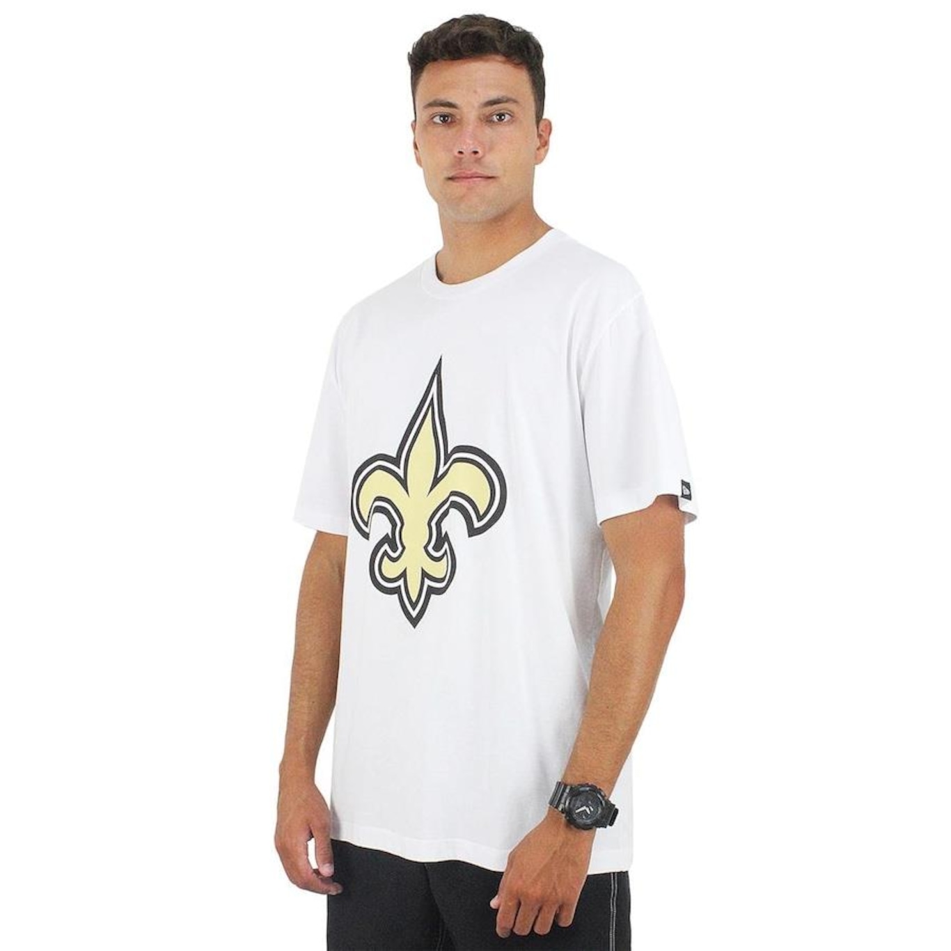 Camiseta Extra Grande New Era New Orleans Saints NFL White - Masculina - Foto 1