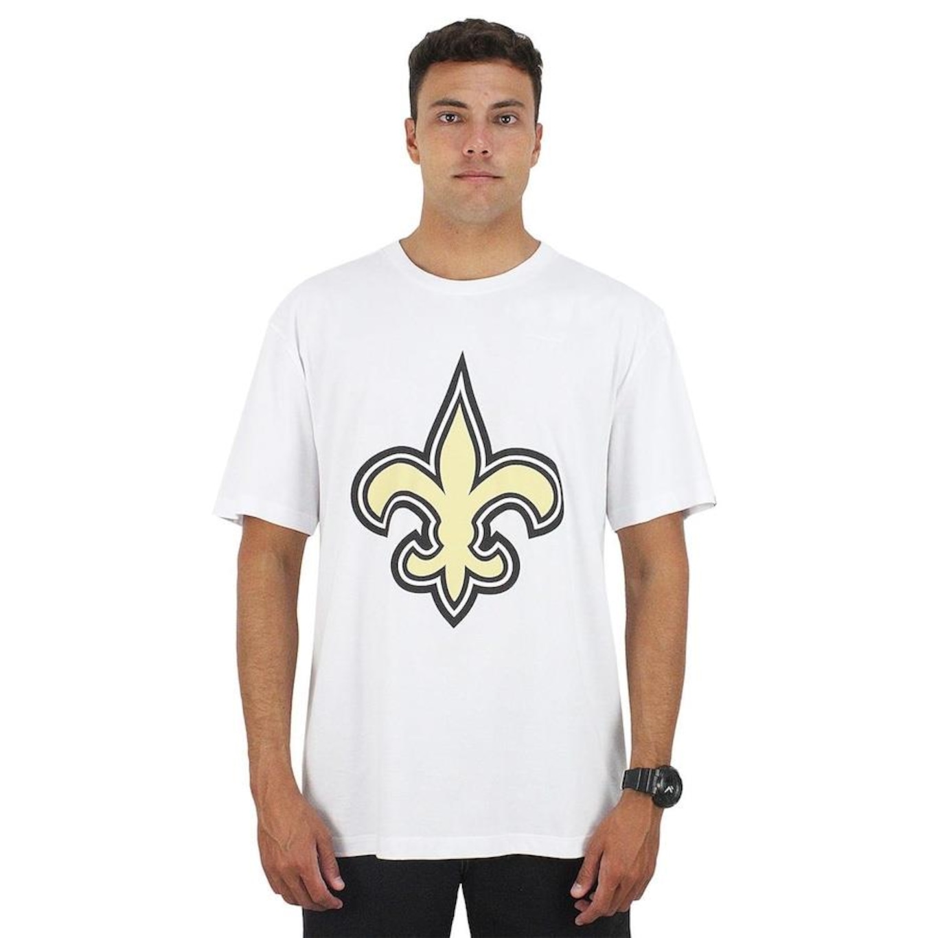 Camiseta Extra Grande New Era New Orleans Saints NFL White - Masculina - Foto 2