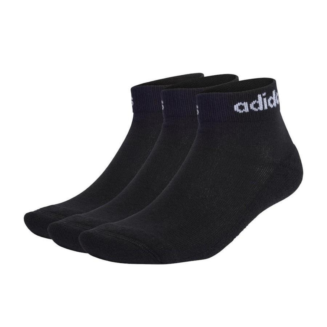 Meia Cano Baixo adidas Linear Ankle Cushioned - 3 Pares - Unissex - Foto 1