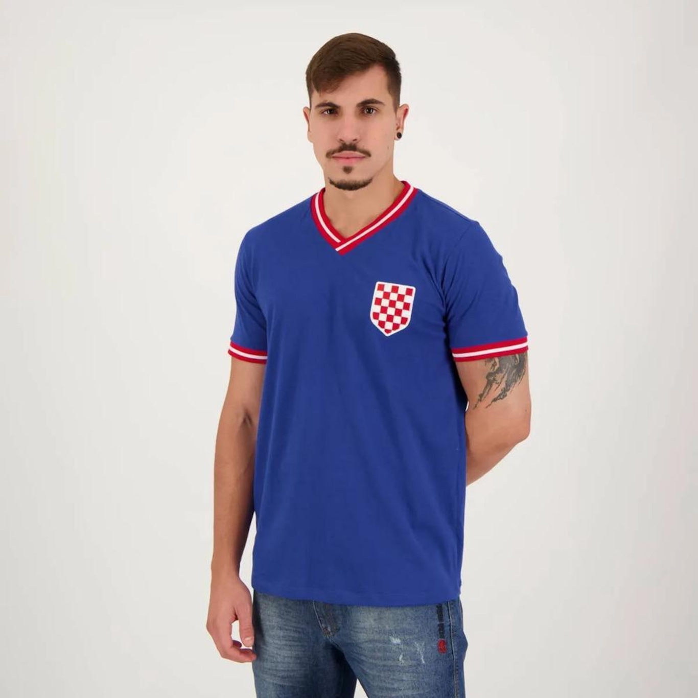 Camiseta Croácia Retrô Vintage Edition - Masculina - Foto 1