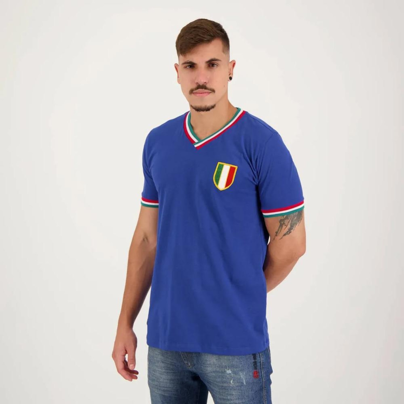 Camiseta John John Básica com Logo Masculina - Rossi Classic