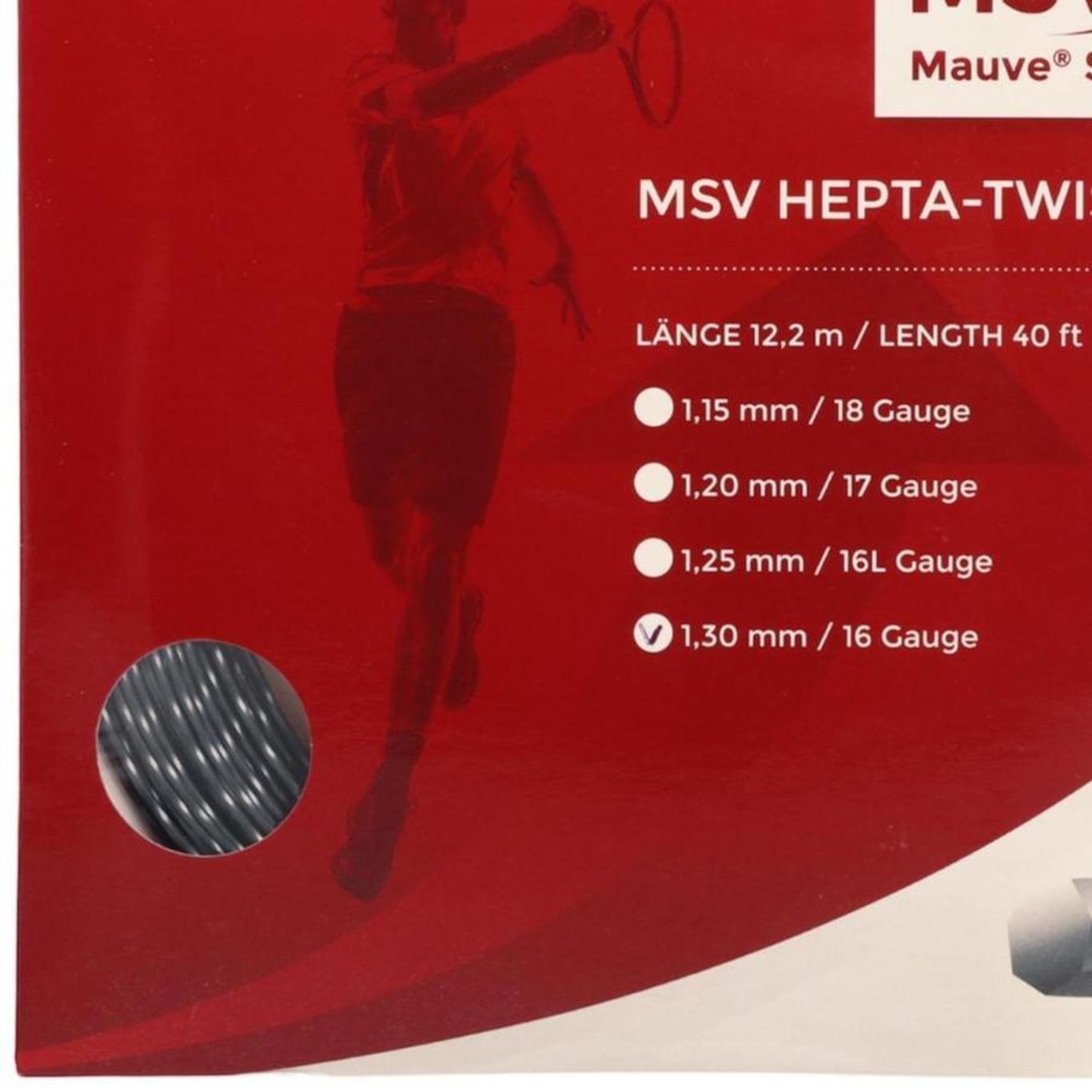 Corda de Raquete de Tênis MSV Hepta Twist 16L 1.30mm em Promoção