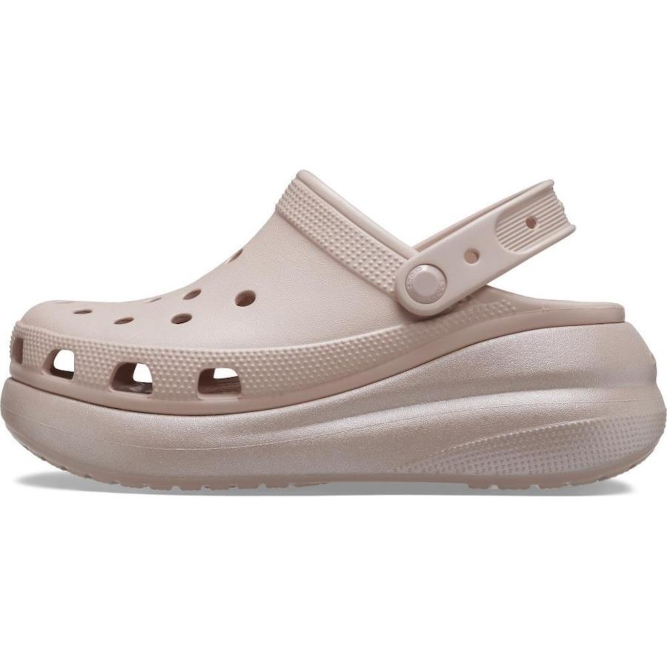 Chinelo Crocs Classic Crush Platform Shimmer Clog - Feminino - Foto 3