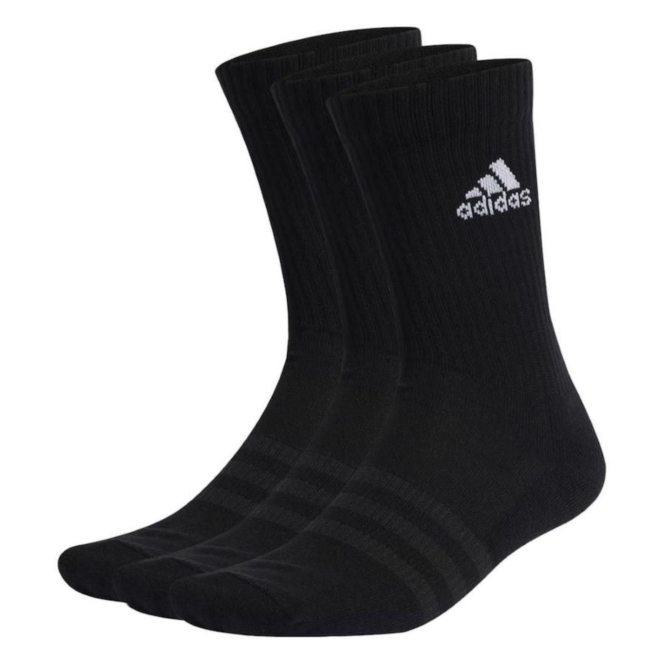 Kit de Meias Cano Alto adidas Cushioned Crew - 3 Pares - Adulto - Foto 1