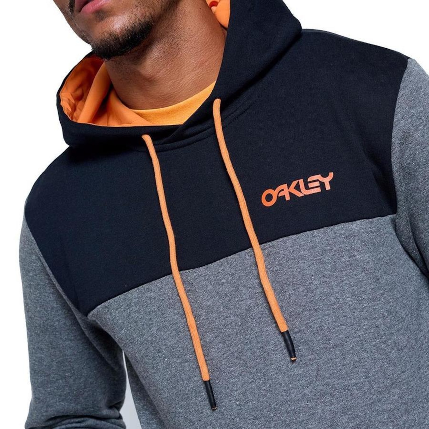 Blusão de Moletom com Capuz Oakley Canguru FP Block Atlhetic - Masculino - Foto 3