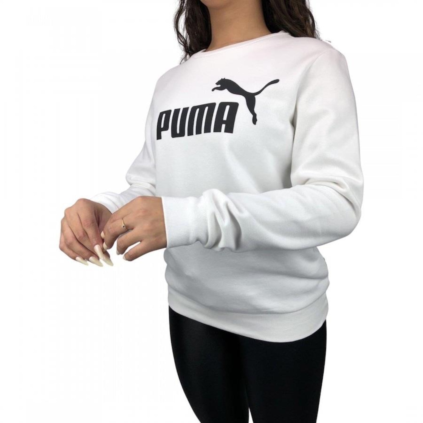 Blusão de Moletom sem Capuz Puma Big Logo - Feminino - Foto 2