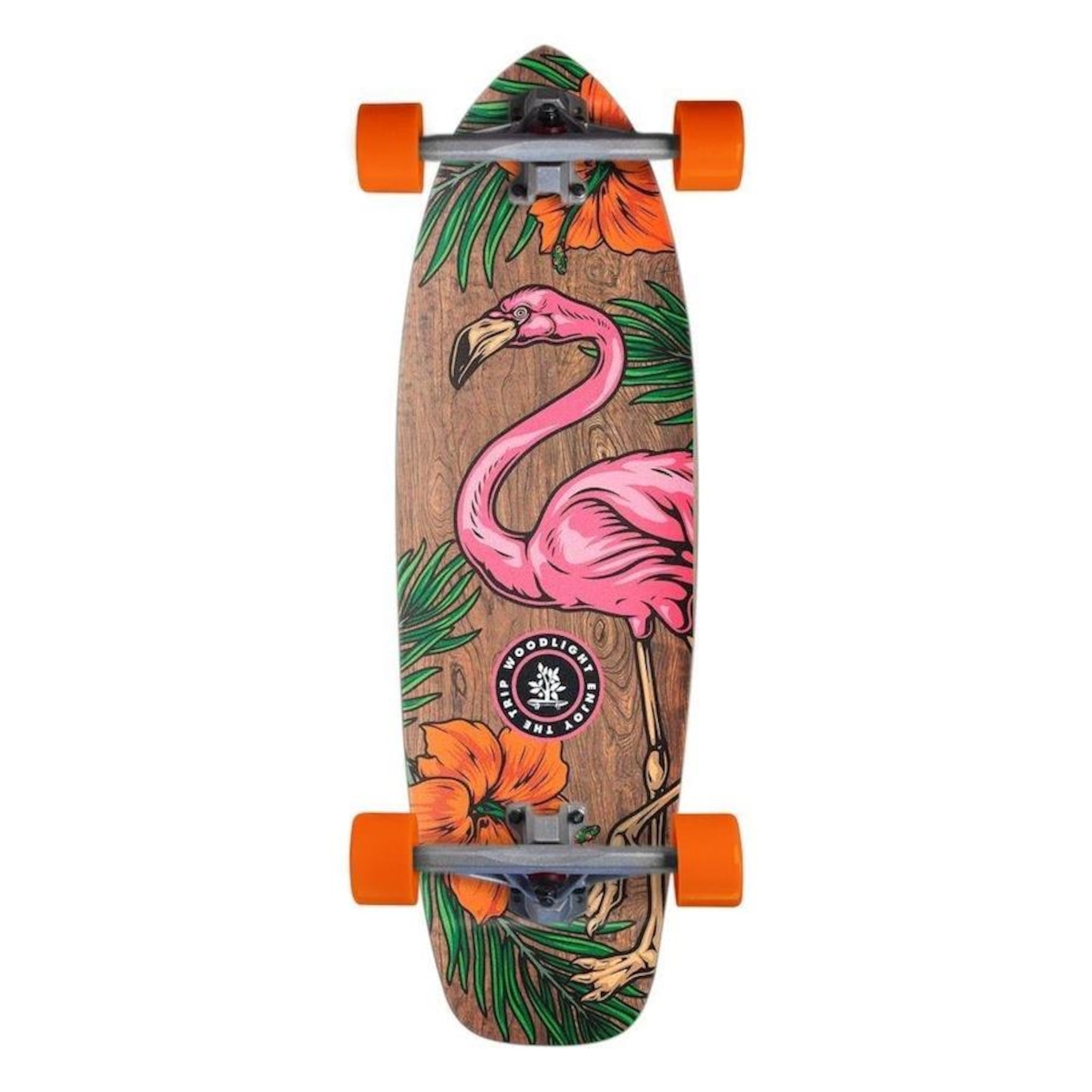 Skate Cruiser Wood Light New Surf Surfer Flower Green - Foto 1