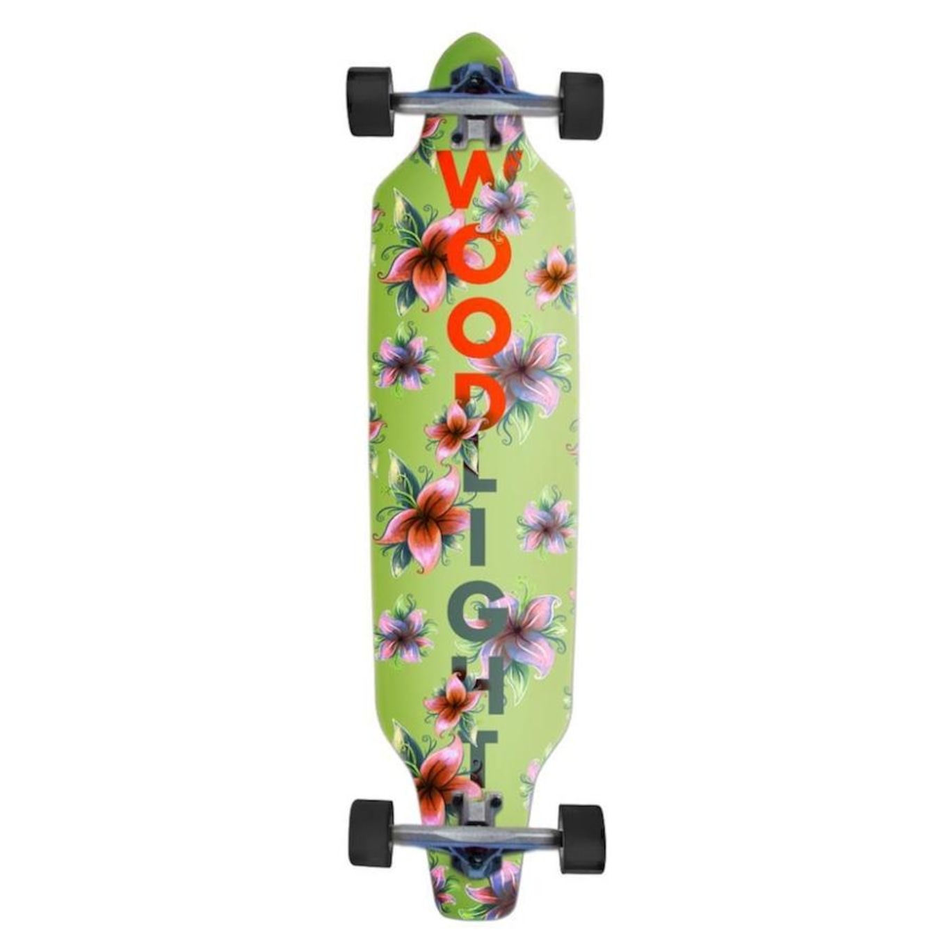 Skate Longboard Wood Light Montado Flower Green - Foto 1